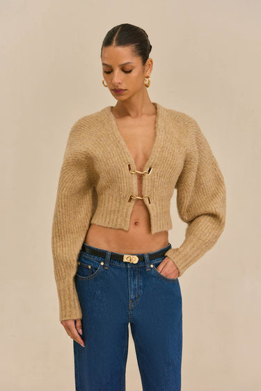 CASELLA KNIT CARDIGAN - CHAMPAGNE | CASELLA KNIT CARDIGAN - CHAMPAGNE
