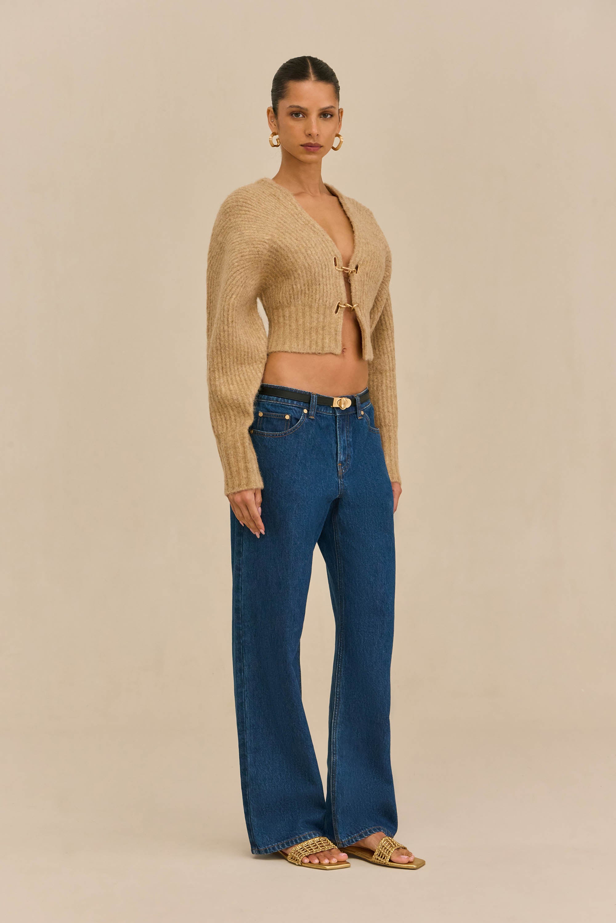 CASELLA KNIT CARDIGAN - CHAMPAGNE
