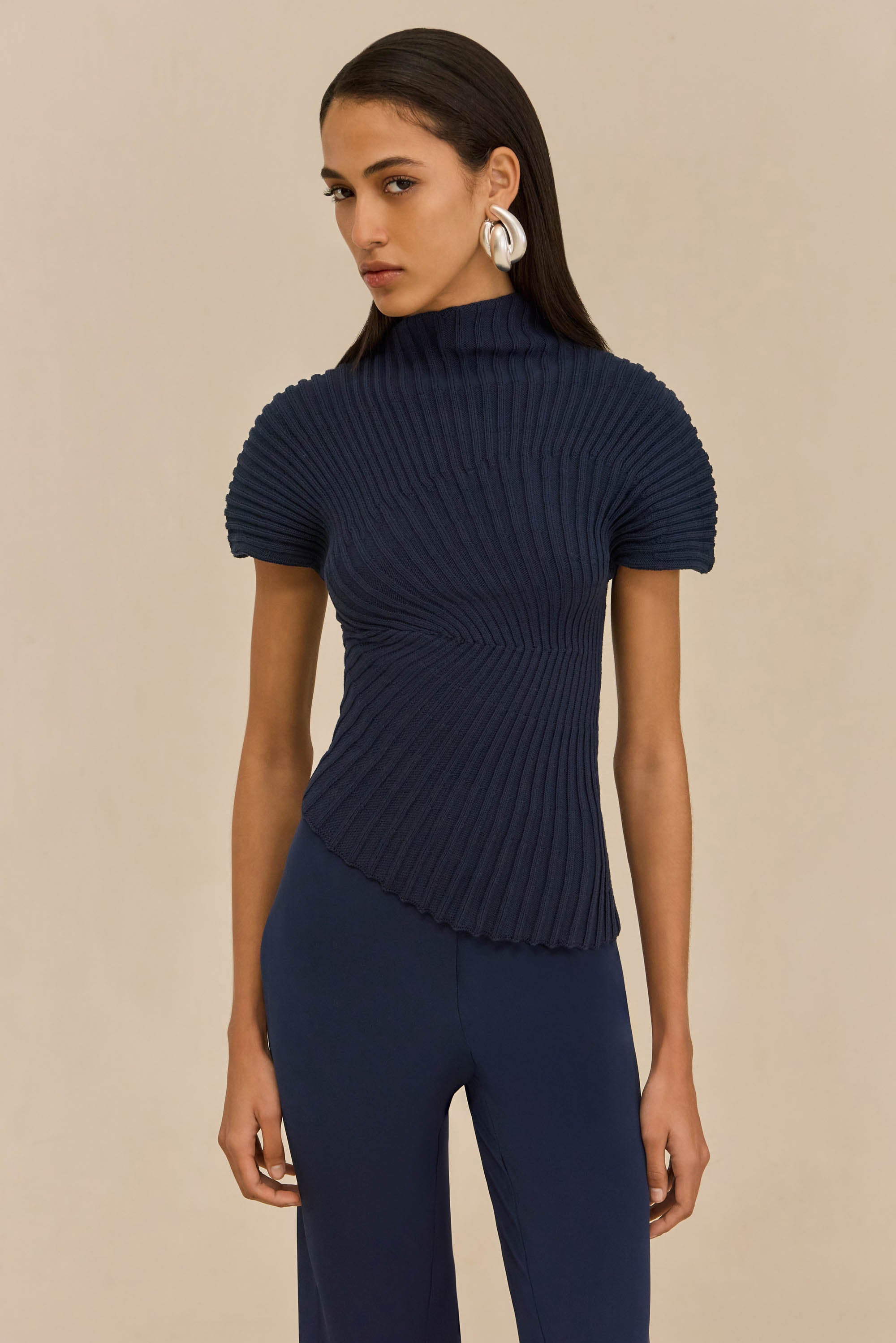 ANNEMIE KNIT TOP - DEEP LAKE