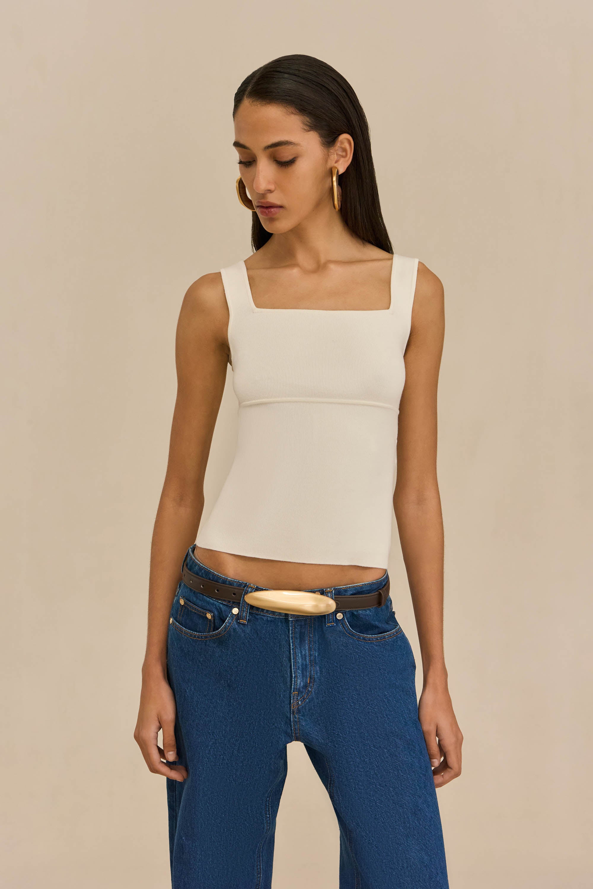LEVI KNIT TOP - OFF WHITE