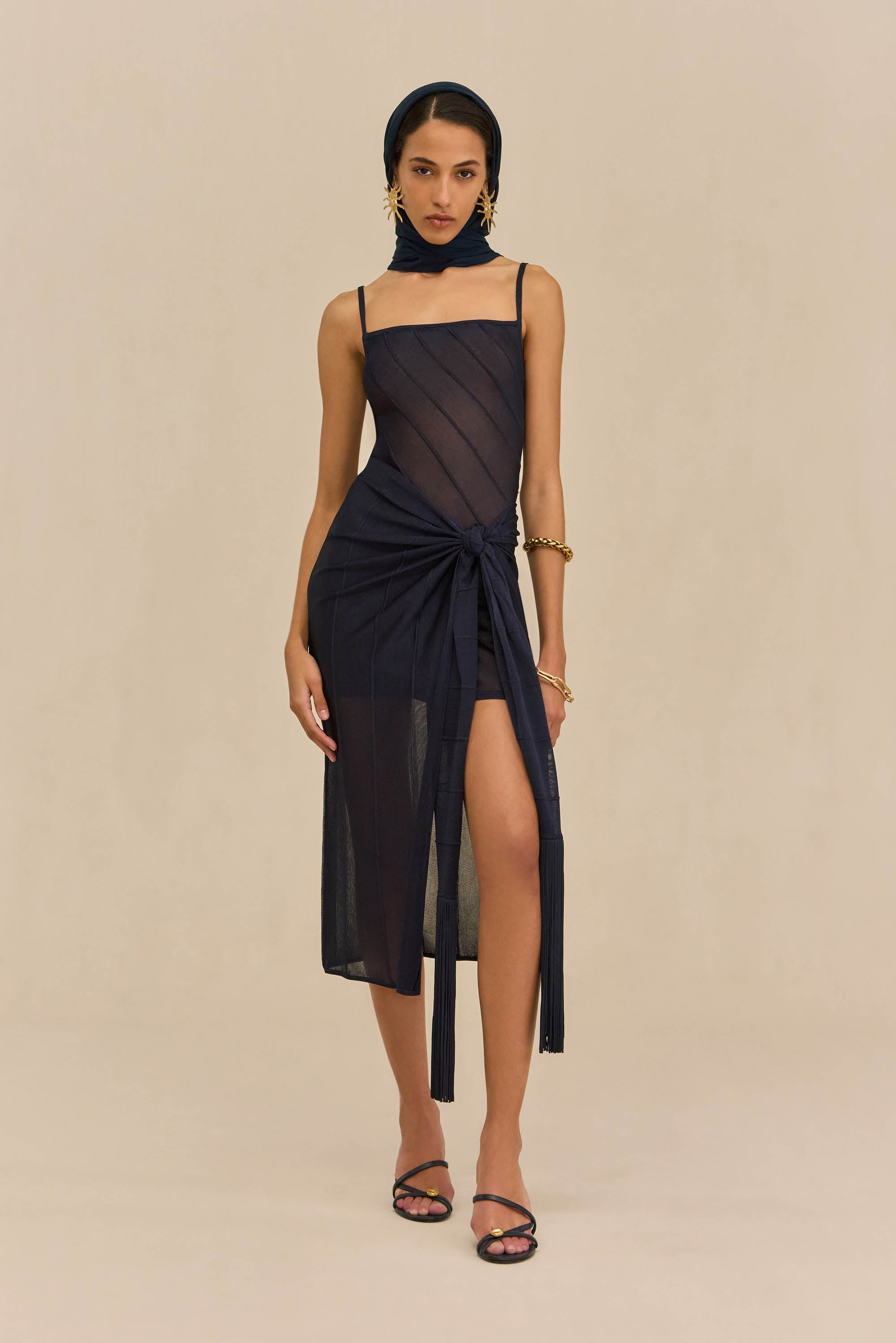 KORSA KNIT DRESS - DEEP LAKE