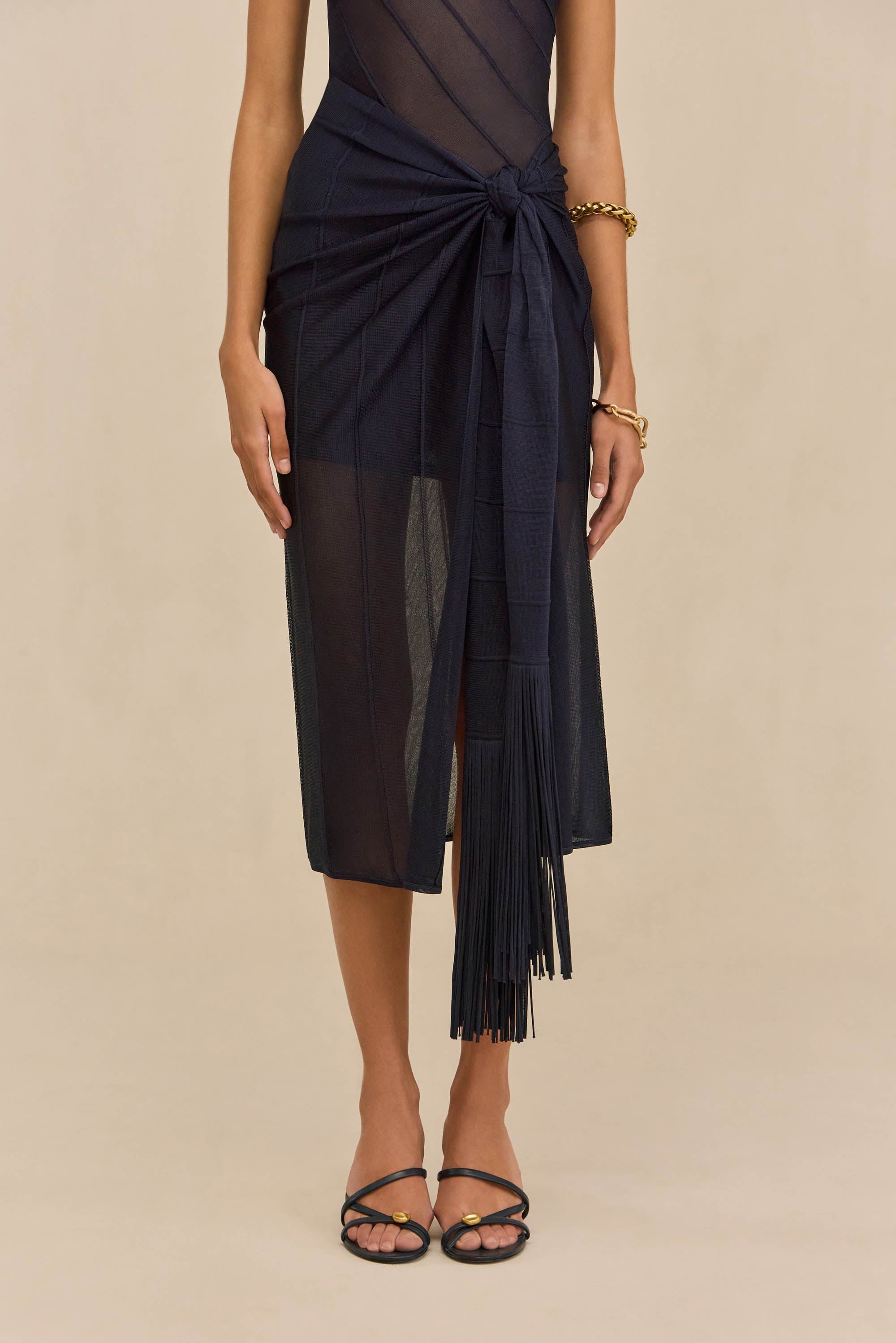 KORSA KNIT DRESS - DEEP LAKE