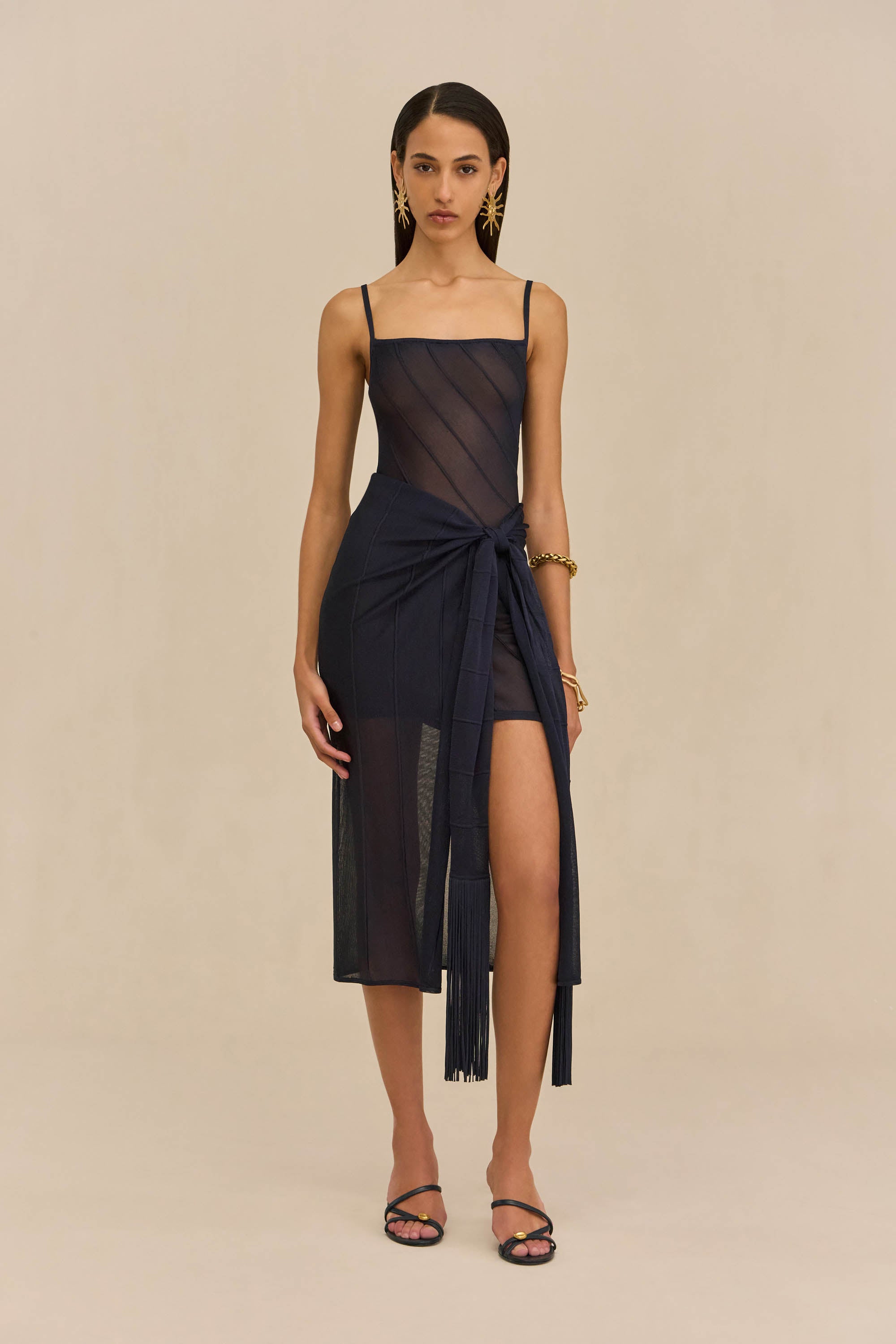 KORSA KNIT DRESS - DEEP LAKE