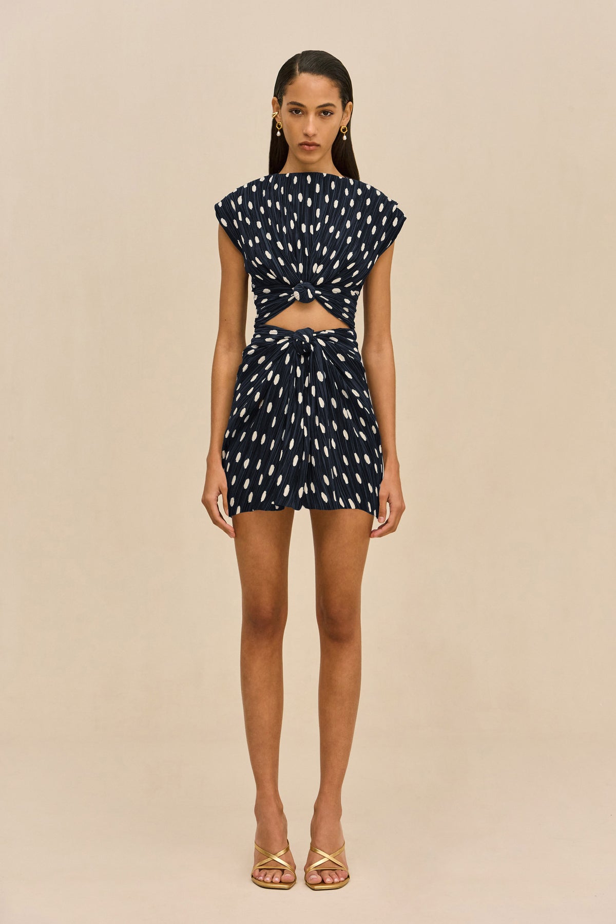 MARILOU DRESS - SMALL DOT DEEP LAKE