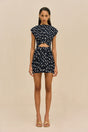 MARILOU DRESS - SMALL DOT DEEP LAKE