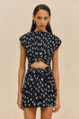 MARILOU DRESS - SMALL DOT DEEP LAKE