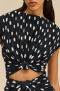 MARILOU DRESS - SMALL DOT DEEP LAKE