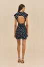 MARILOU DRESS - SMALL DOT DEEP LAKE