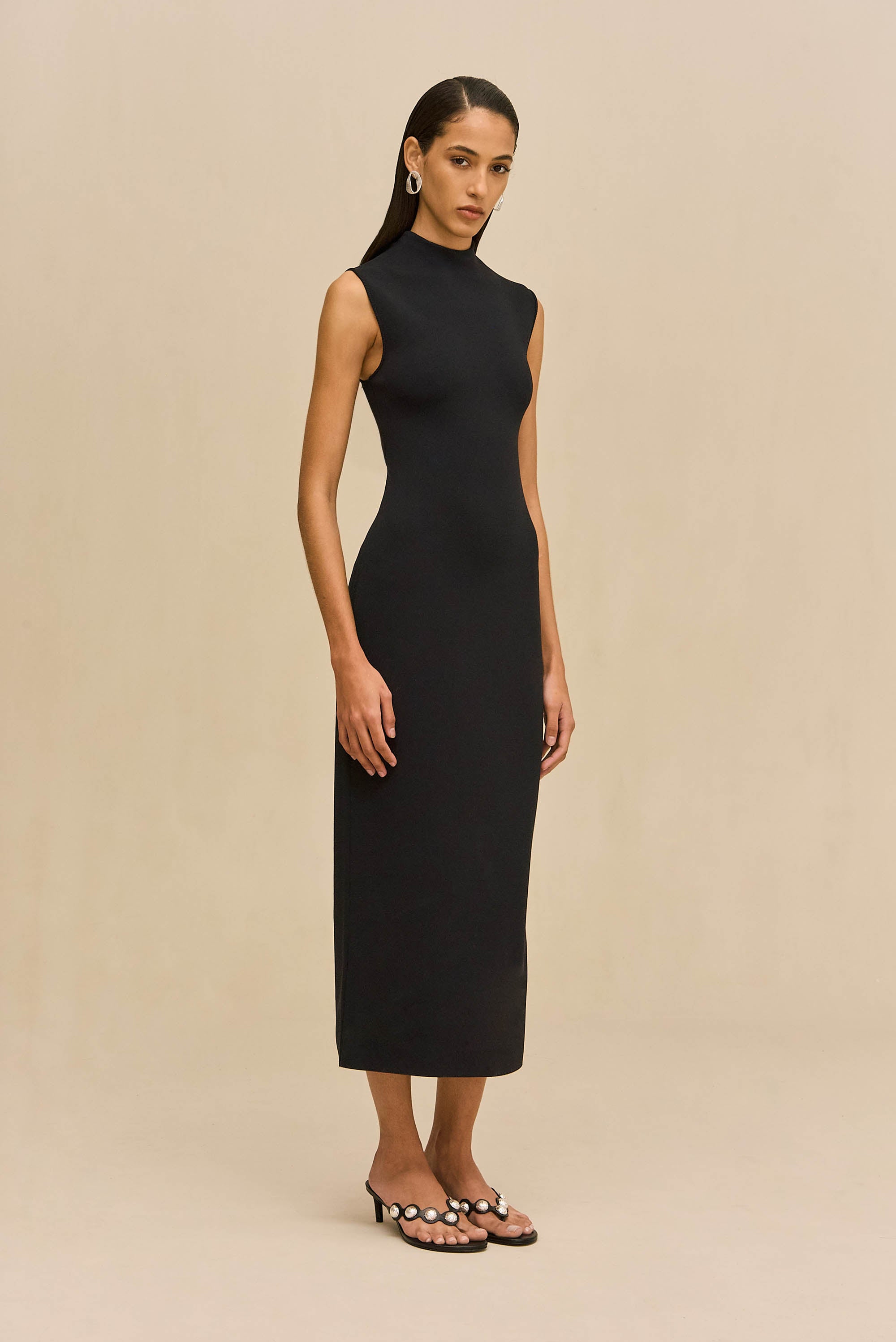 DALIDA KNIT DRESS - BLACK
