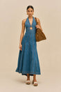 ROWYN DRESS - MEDIUM WASH BLUE