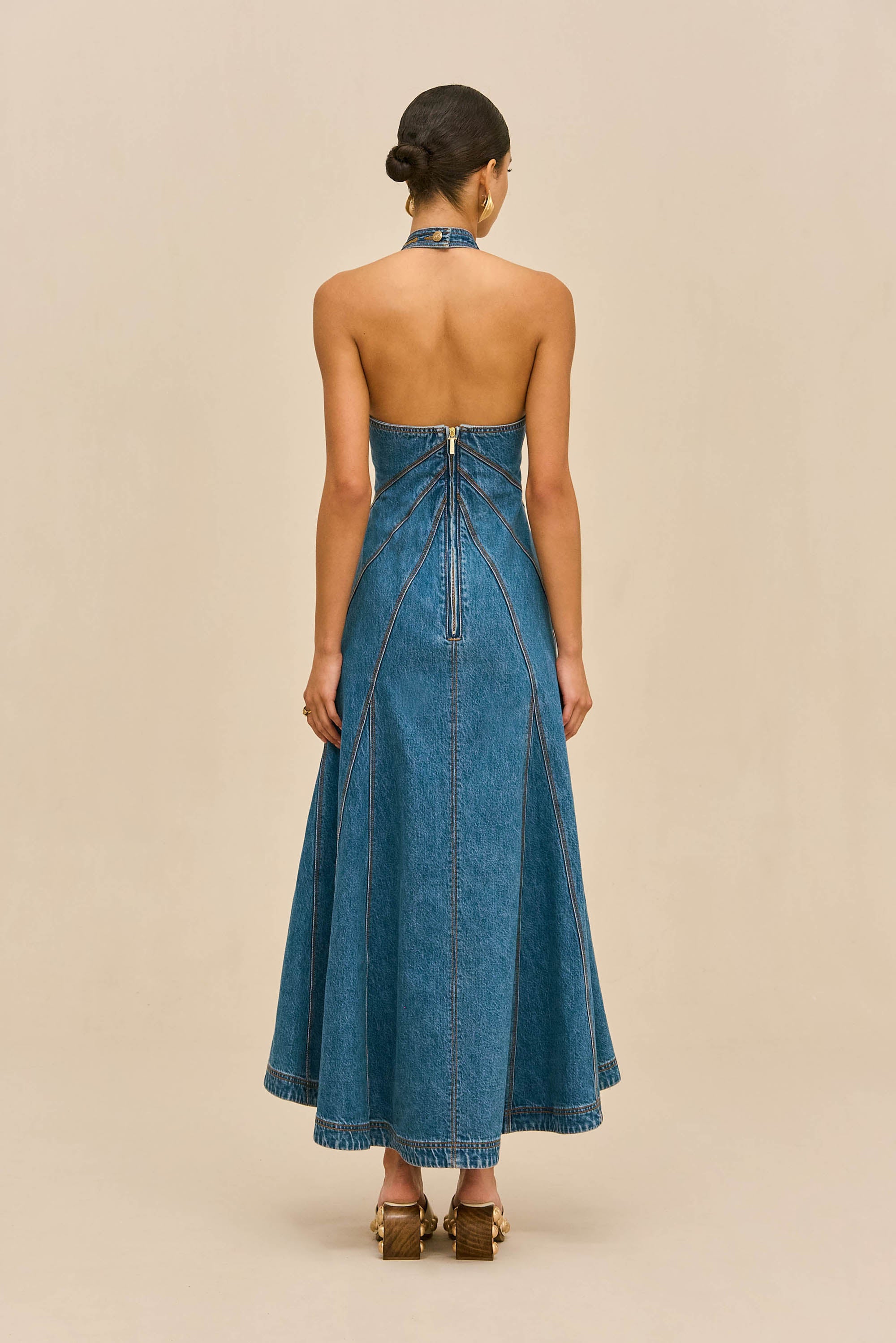 ROWYN DRESS - MEDIUM WASH BLUE