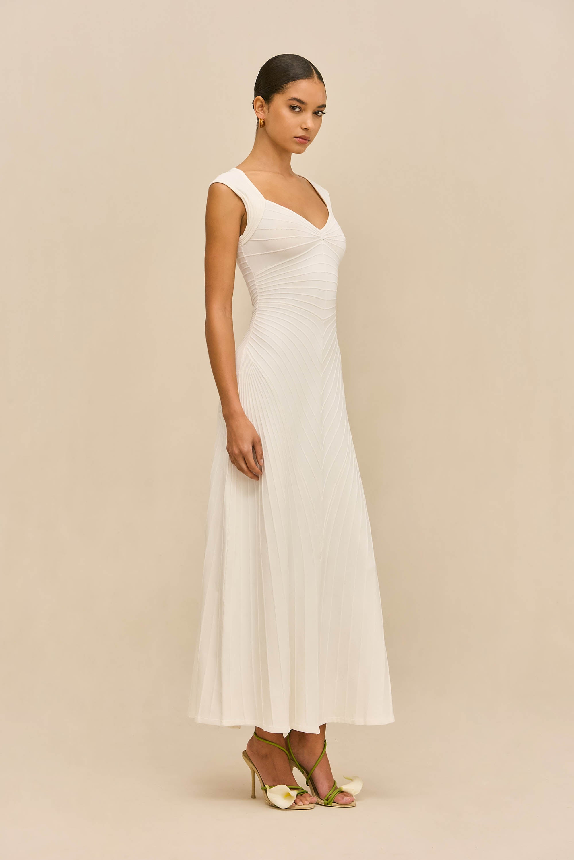 MAIA KNIT DRESS - OFF WHITE