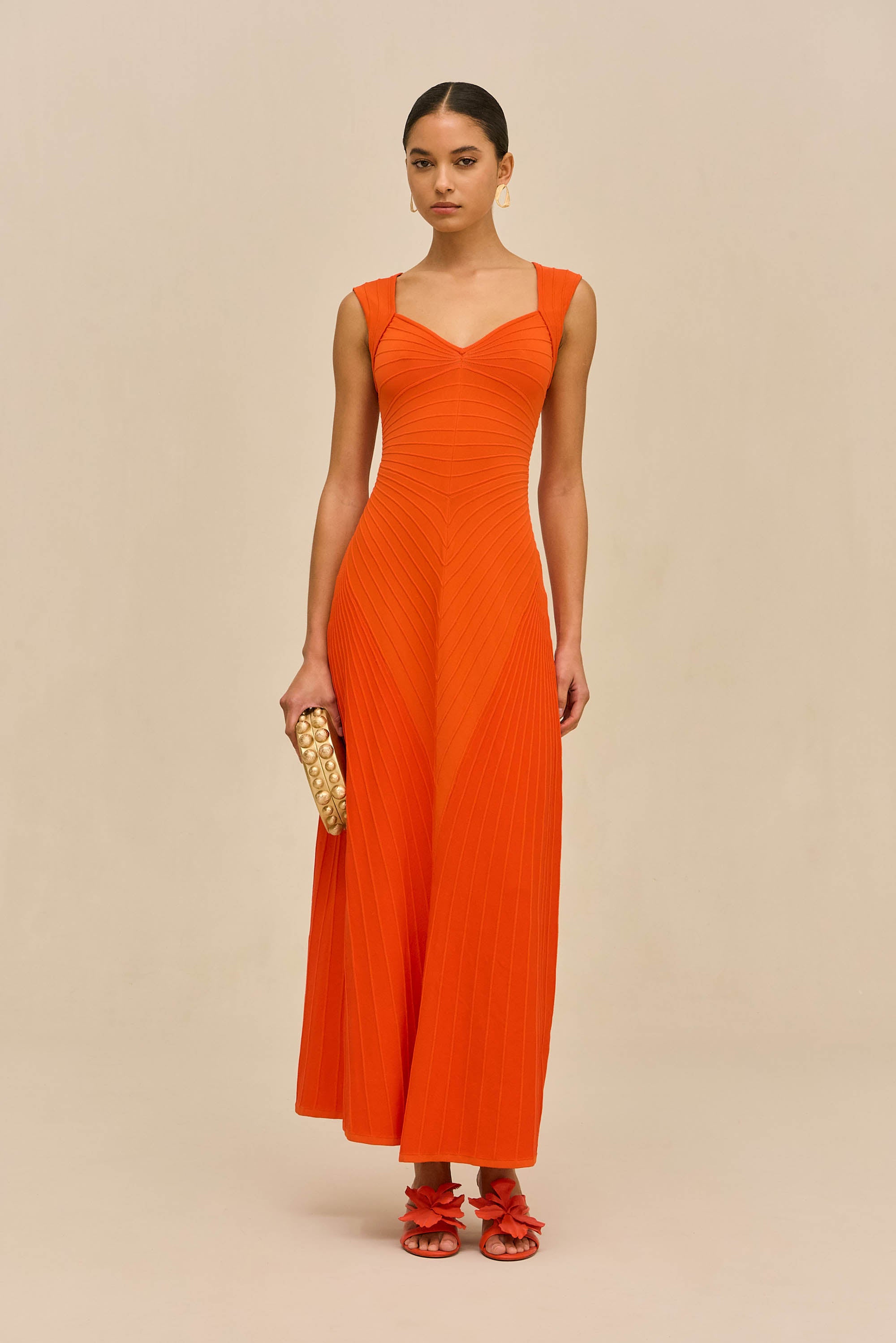 MAIA KNIT DRESS - TANGELO