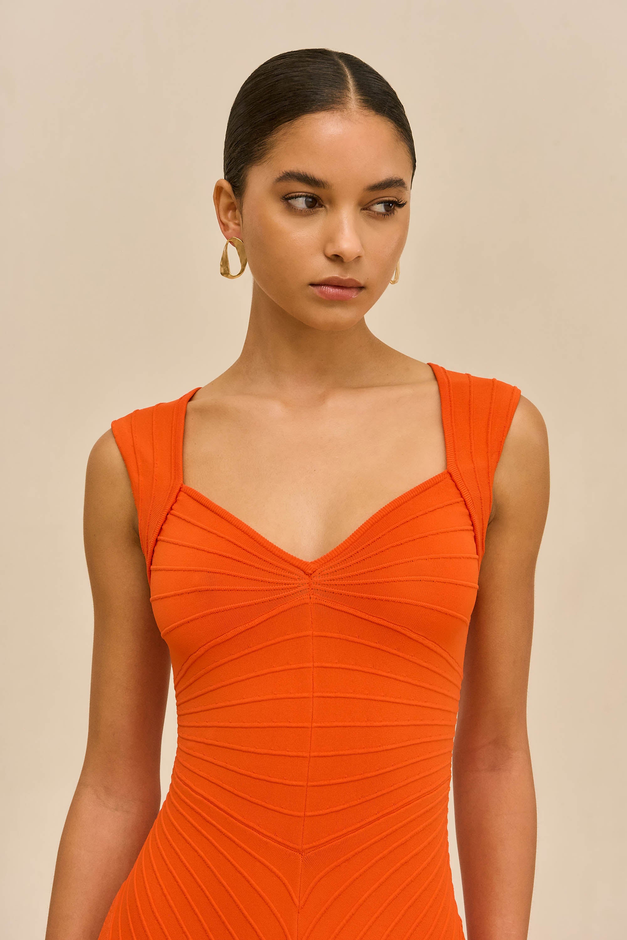 MAIA KNIT DRESS - TANGELO