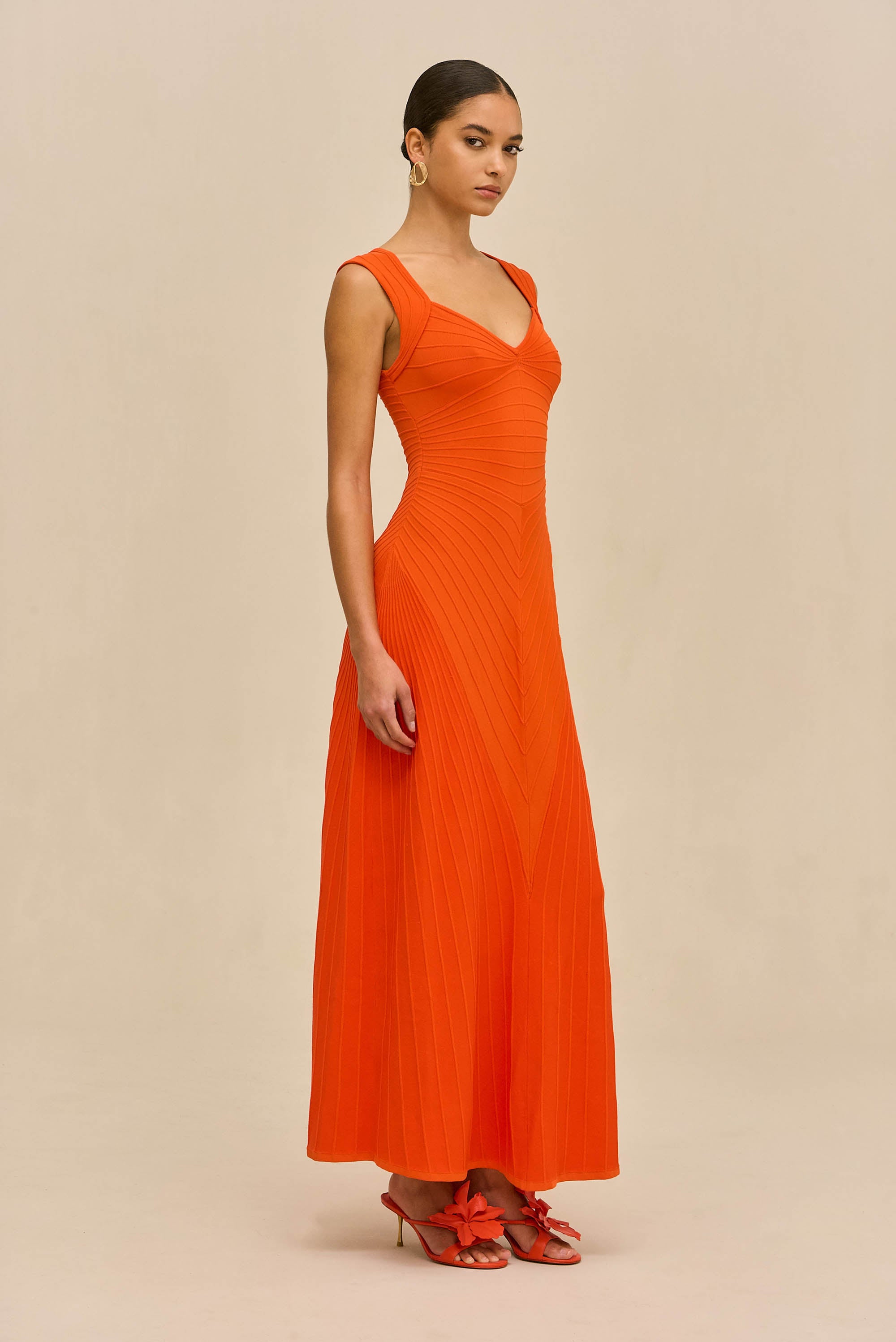 MAIA KNIT DRESS - TANGELO