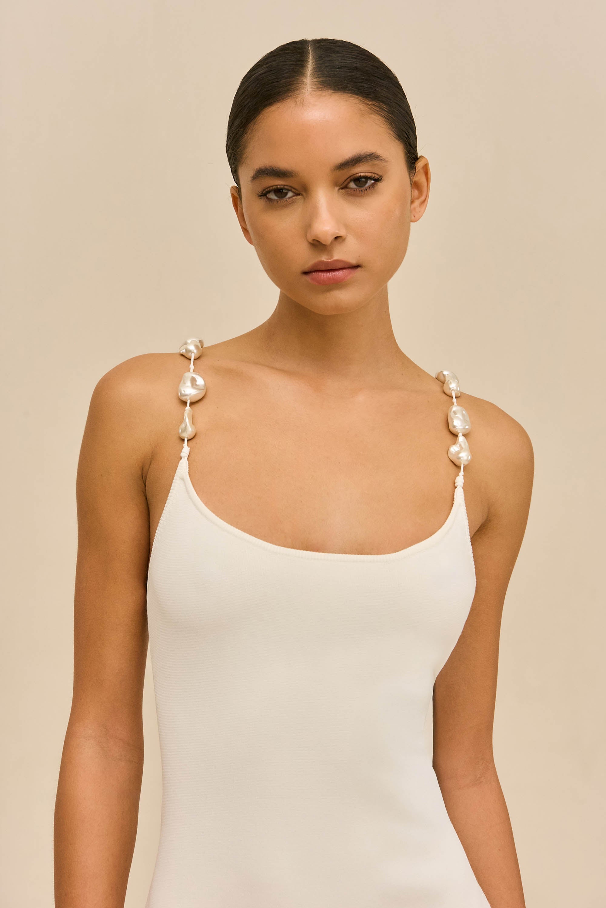 FINLEY KNIT DRESS - OFF WHITE