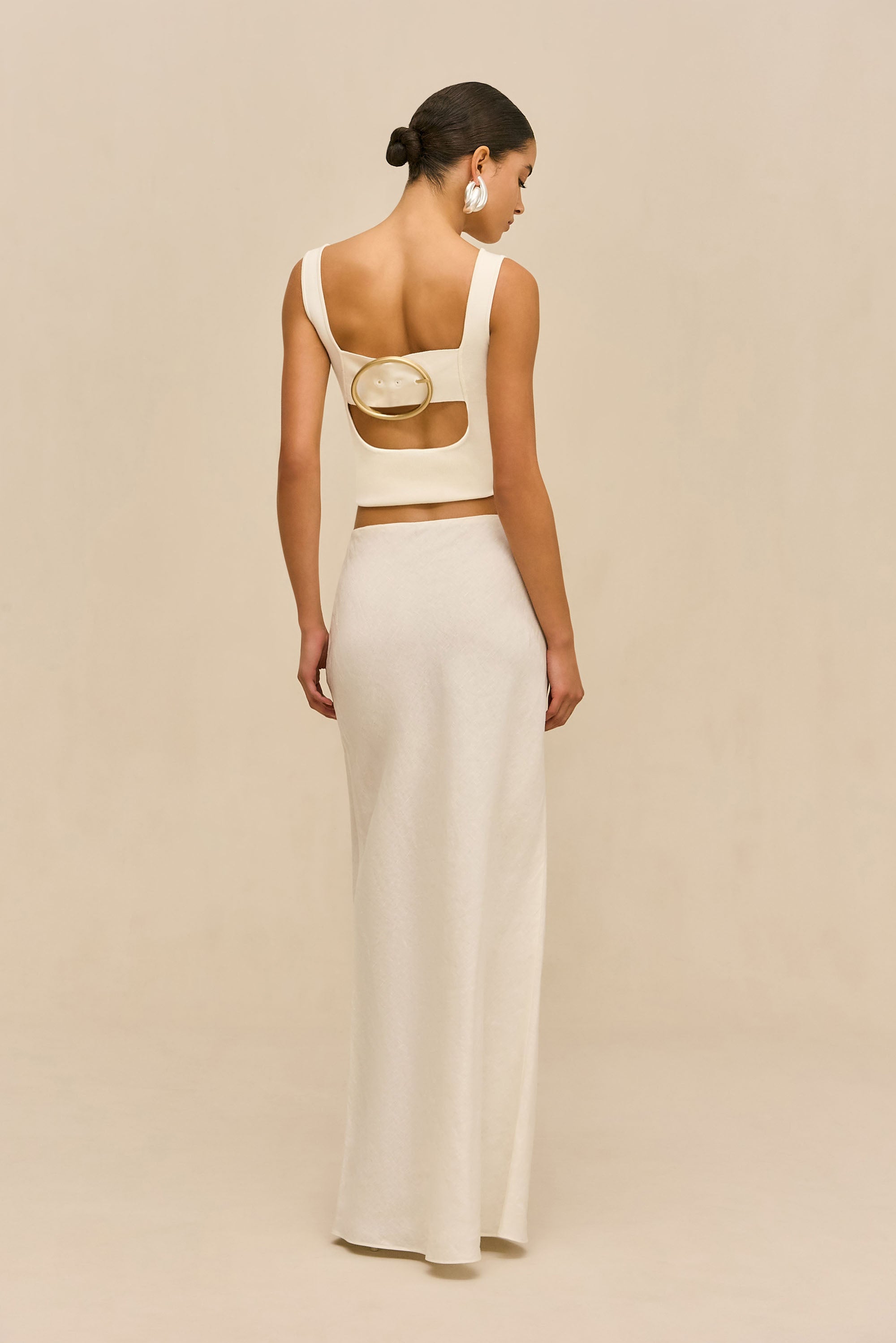 CHANTEL SKIRT - OFF WHITE LINEN