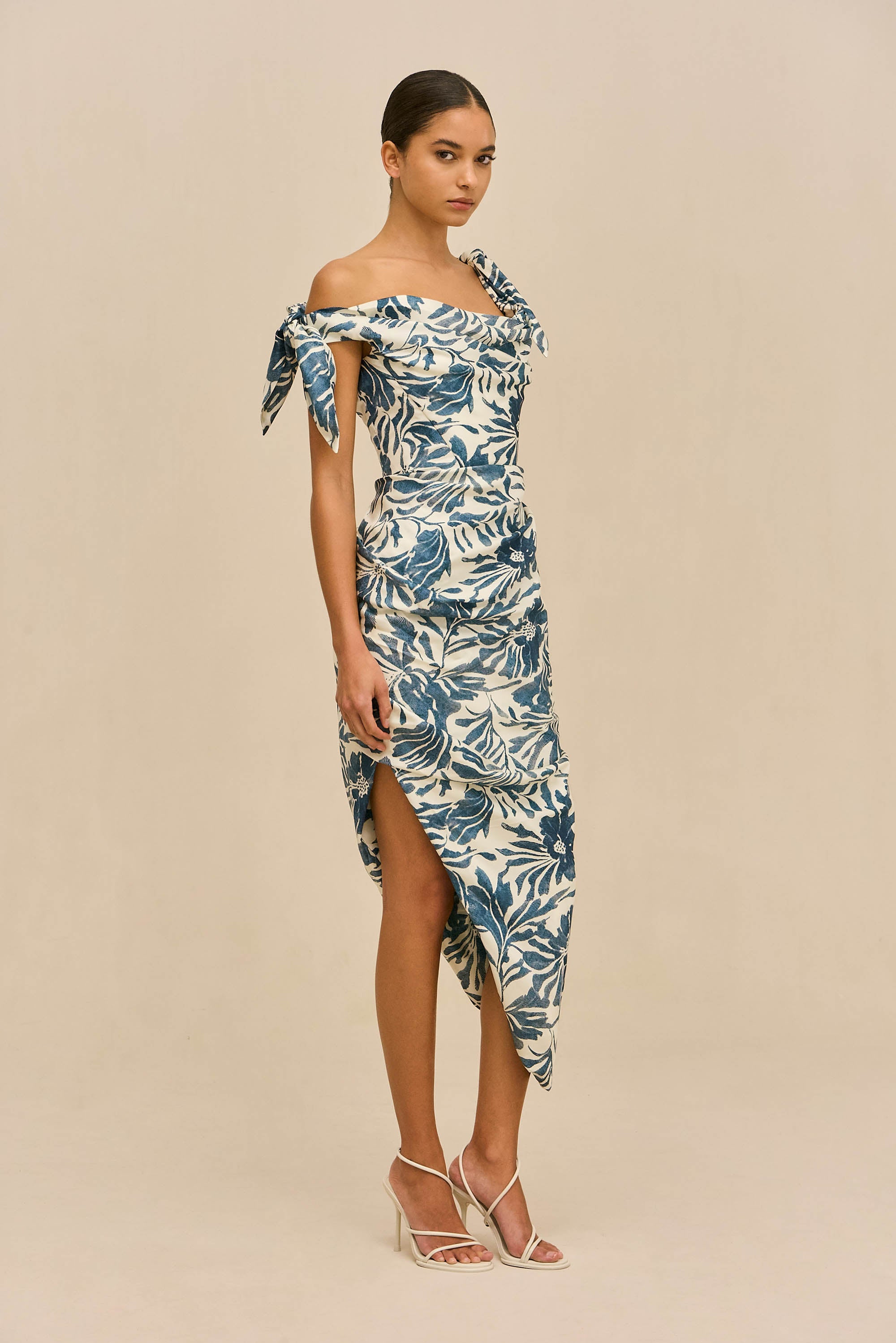 Cult Gaia Ithaca Silk Asymmetric Dress - Etched Floral