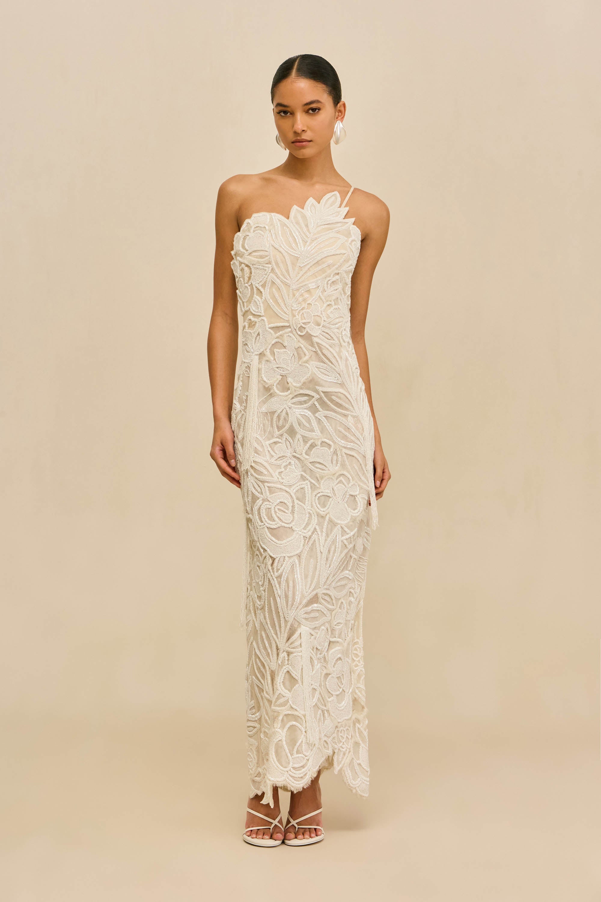 cult gaia white beaded dress OLIVIANA KNIT DRESS