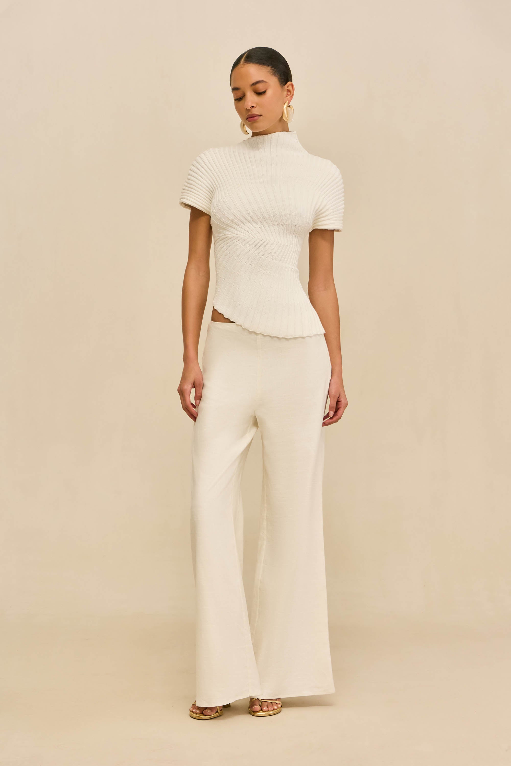 エムミーエメ♡Scarf like shaggy knit tops Bimmi Knit Scarf Cream – One Mile The Label