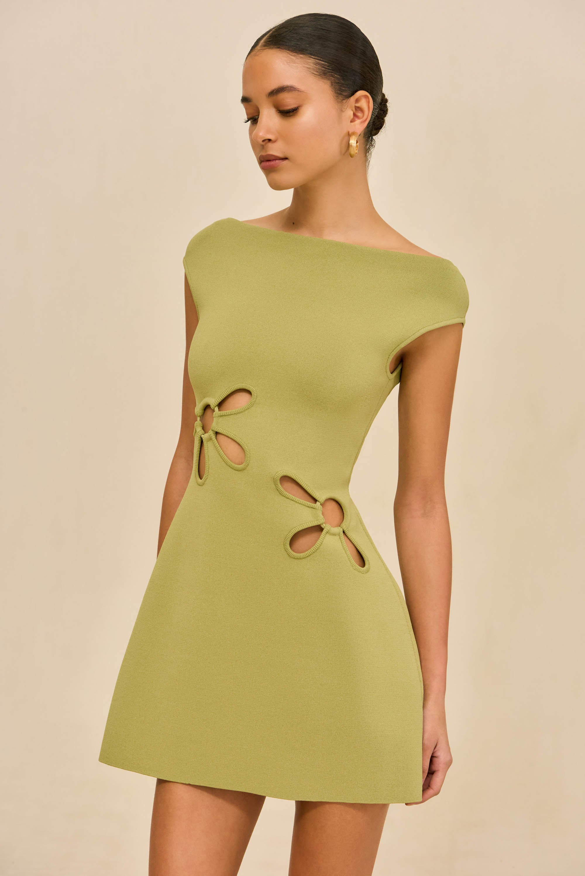 cult gaia green knit dress AVERY KNIT DRESS