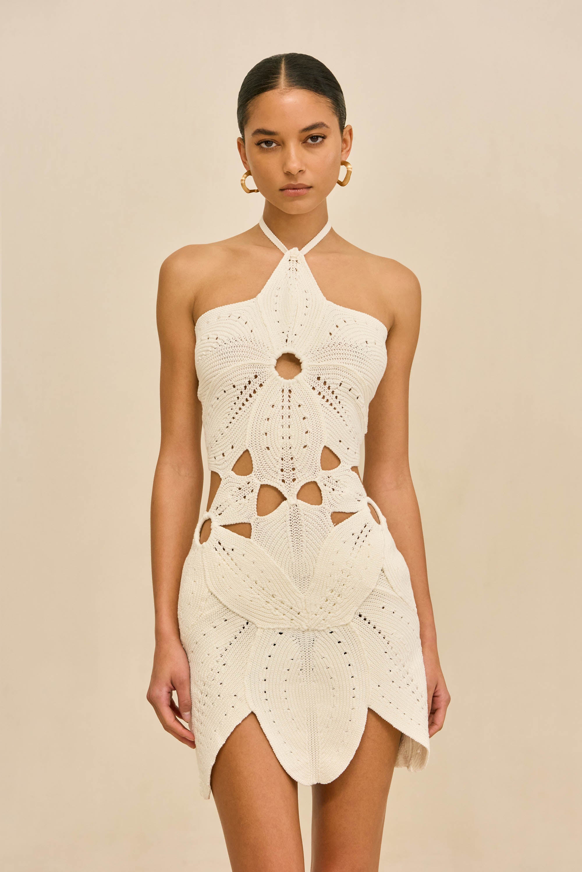 FLOREANA KNIT DRESS - OFF WHITE