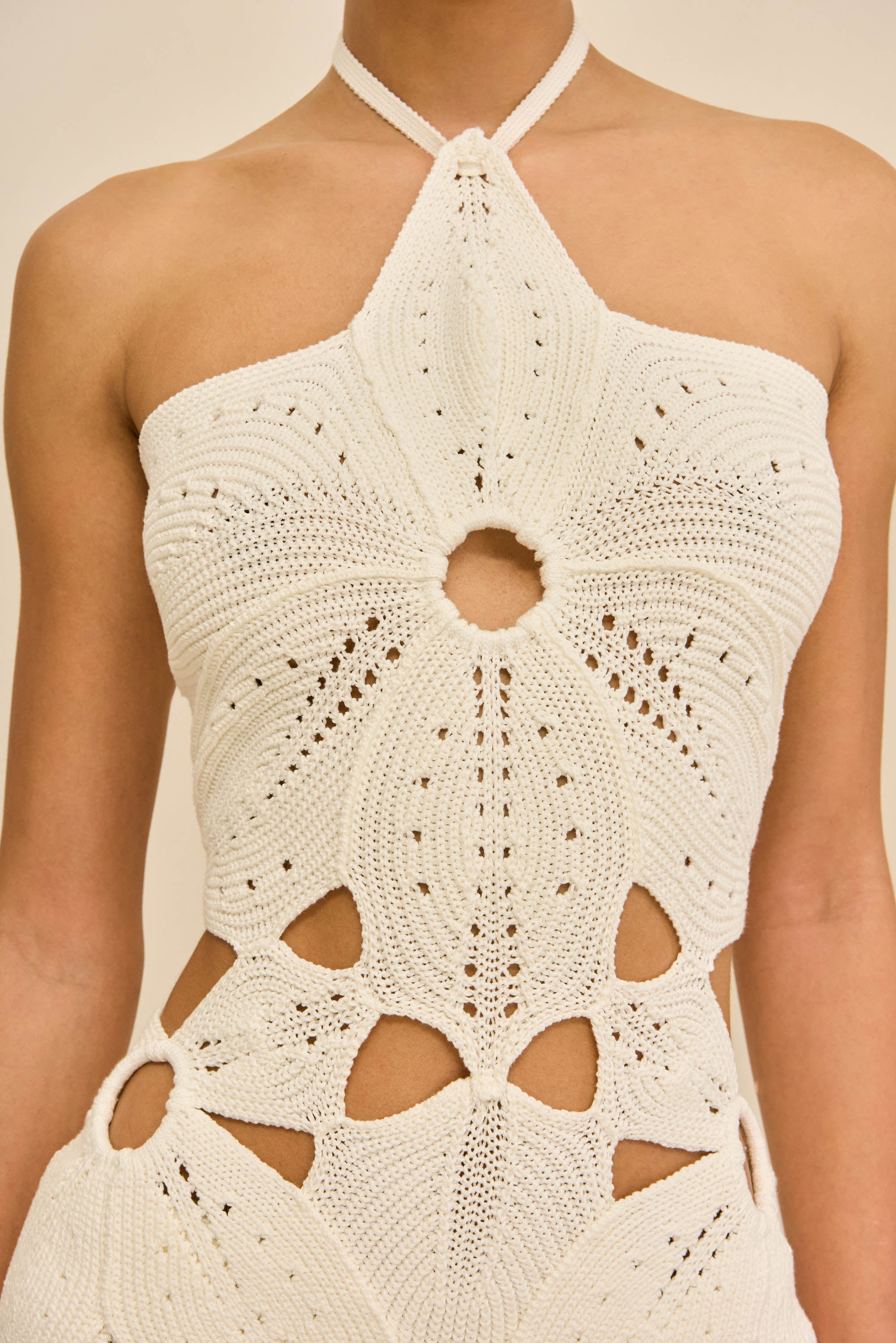 FLOREANA KNIT DRESS - OFF WHITE