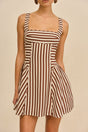 BANKS DRESS - SMALL SADDLE STRIPE