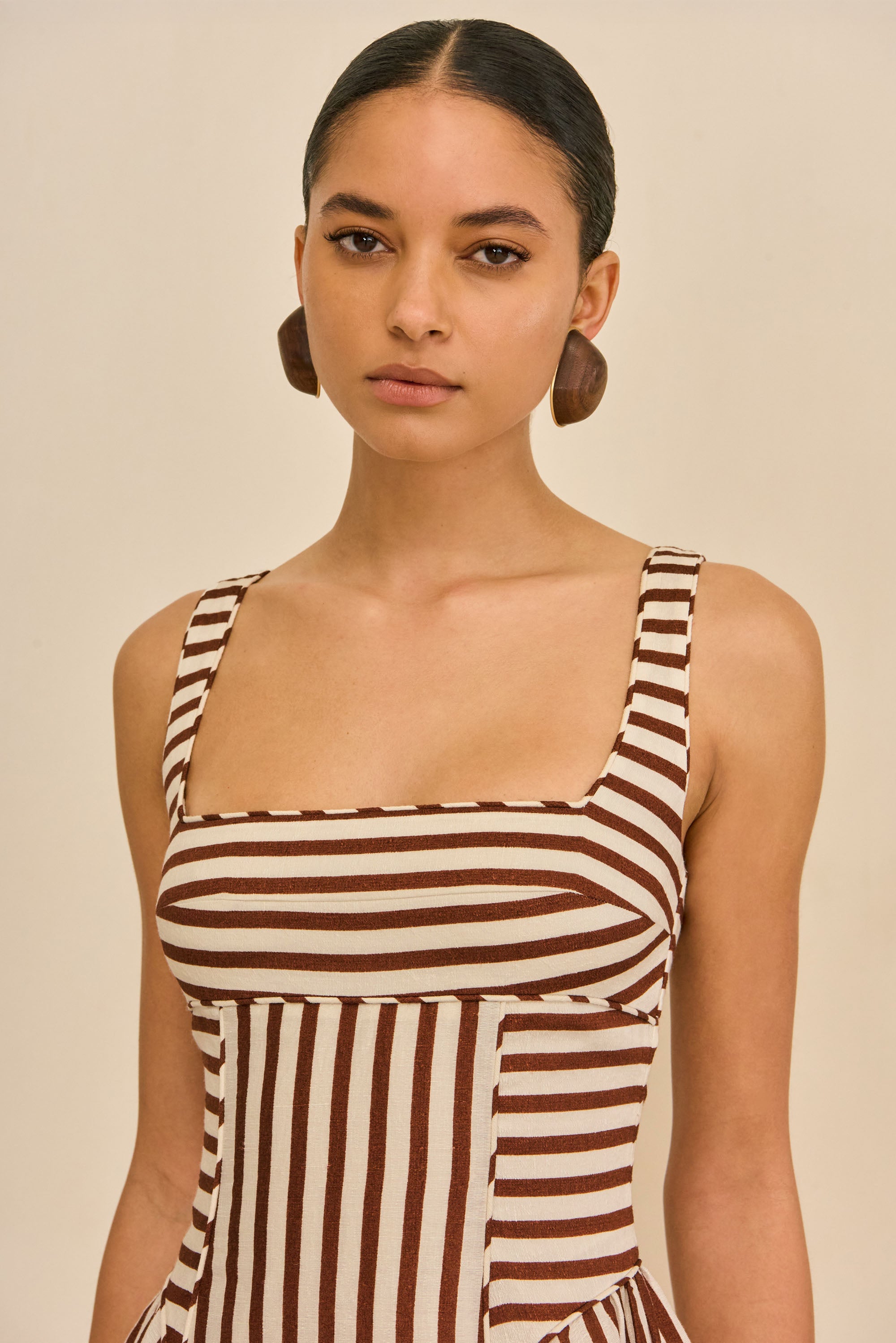 BANKS DRESS - SMALL SADDLE STRIPE
