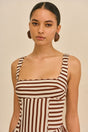 BANKS DRESS - SMALL SADDLE STRIPE
