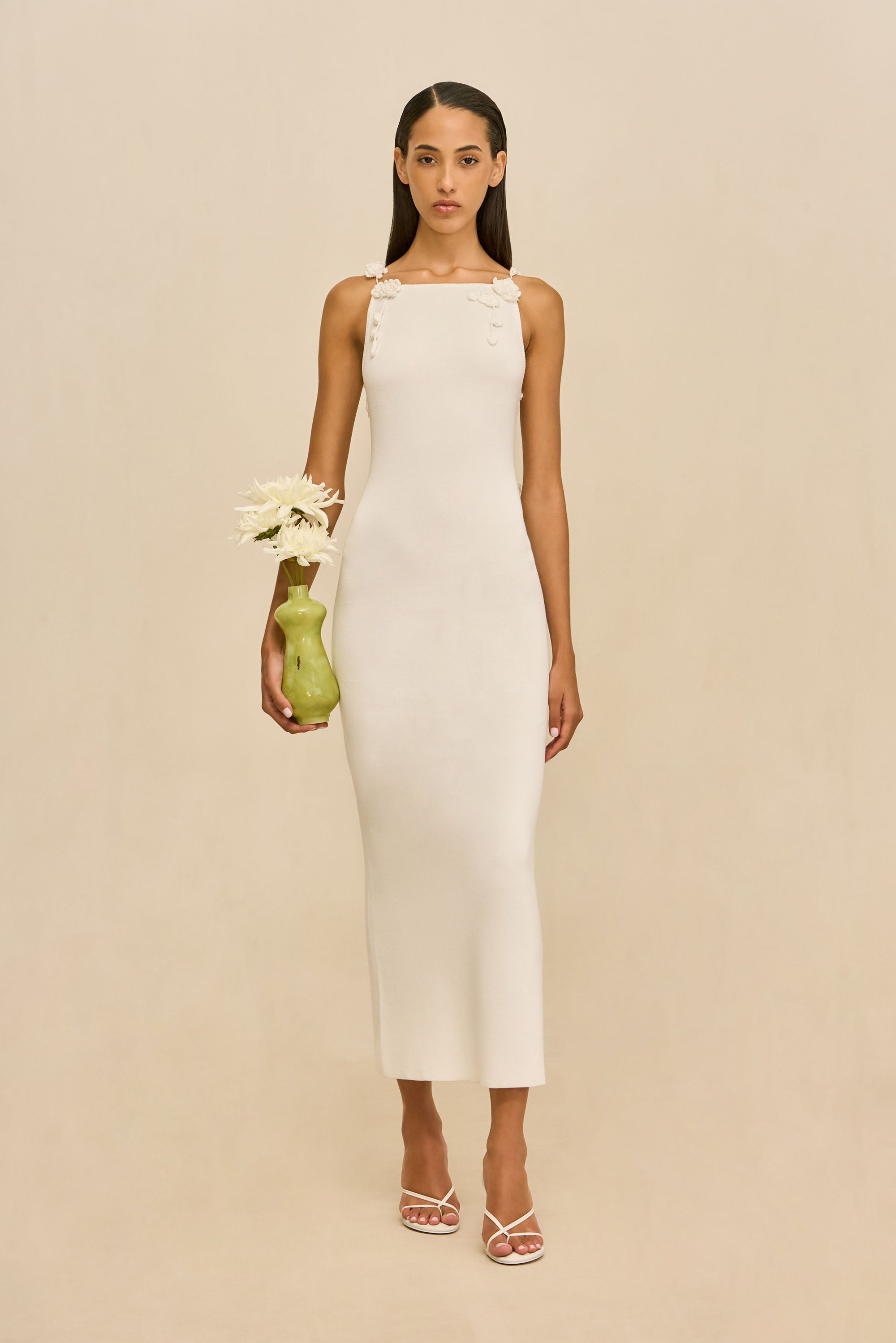 GIULIANA KNIT DRESS - OFF WHITE