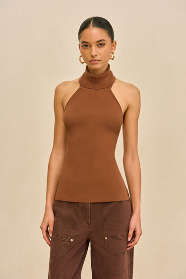 WAKE KNIT TOP - SADDLE | WAKE KNIT TOP - SADDLE