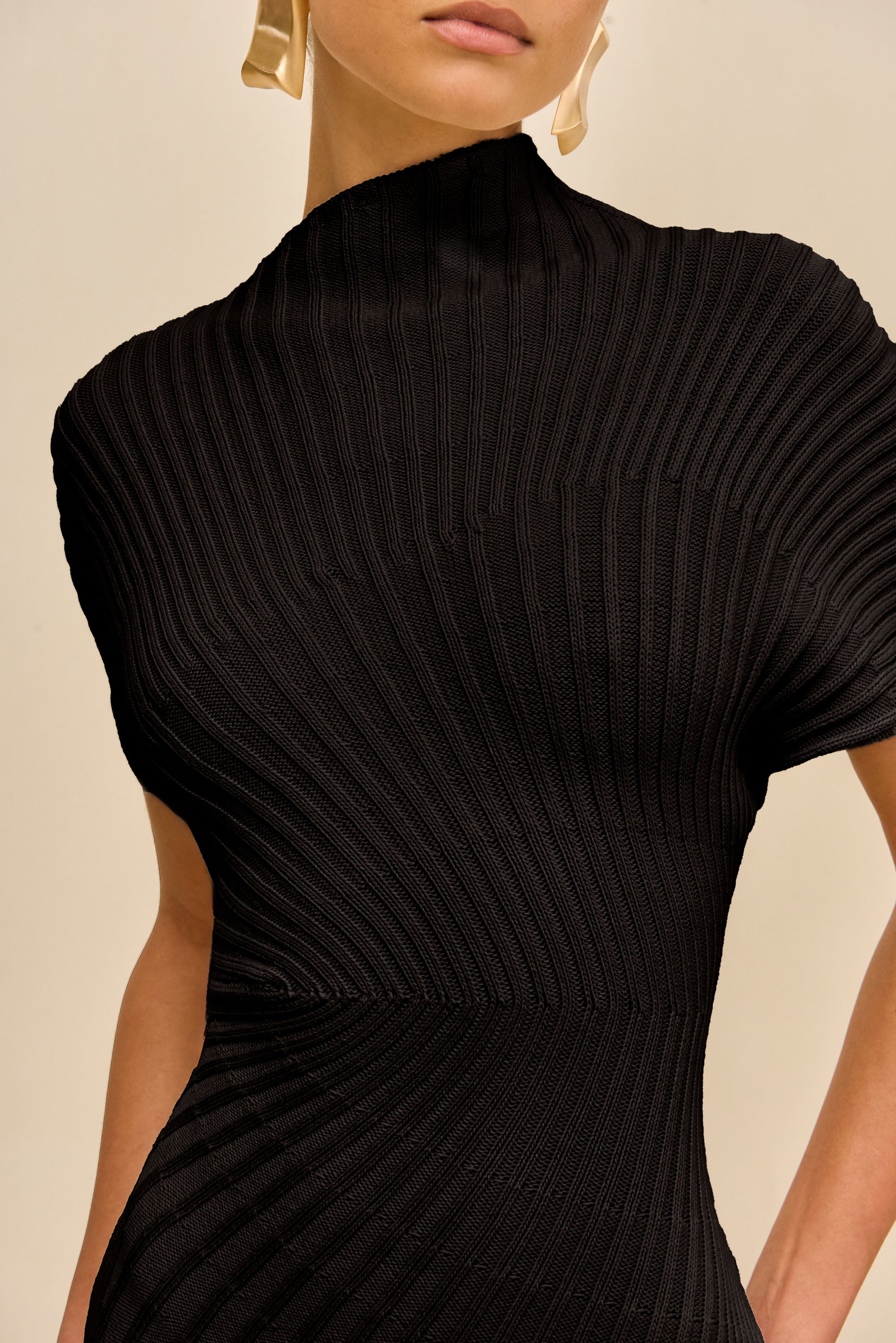 CHRYSTA KNIT DRESS - BLACK CULT GAIA CHRYSTA KNIT DRESS - BLACK CULT GAIA