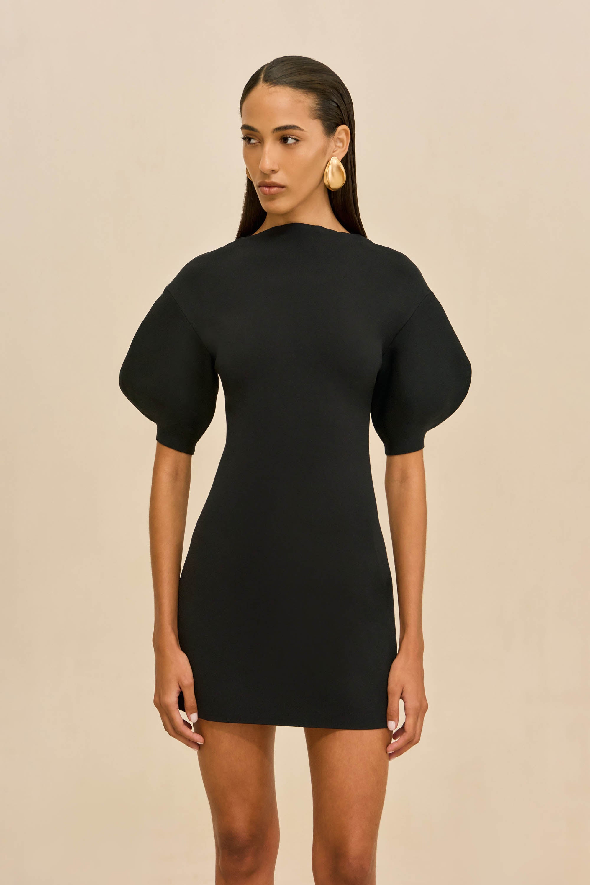 IVA KNIT DRESS - BLACK