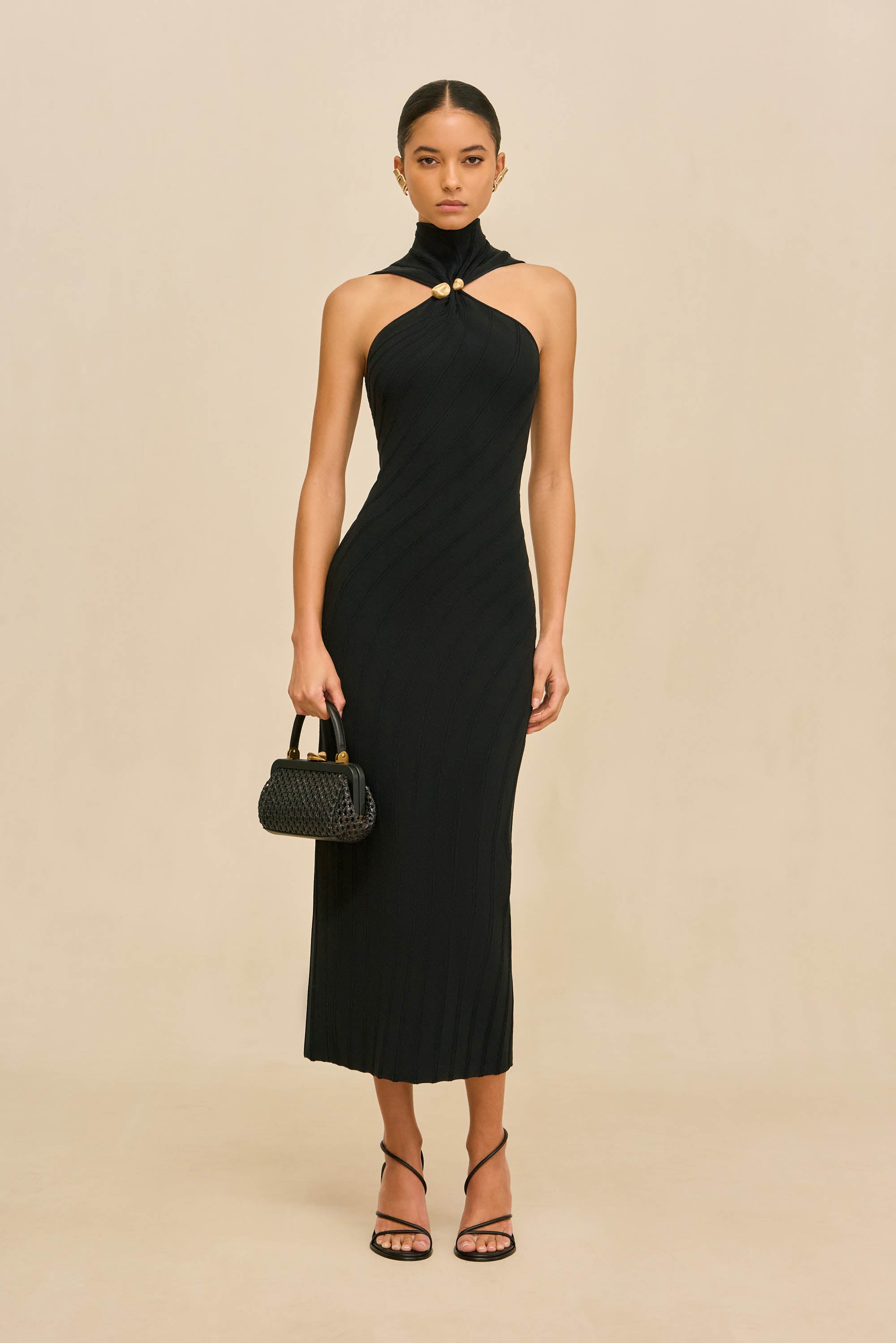 JESSICA KNIT DRESS - BLACK