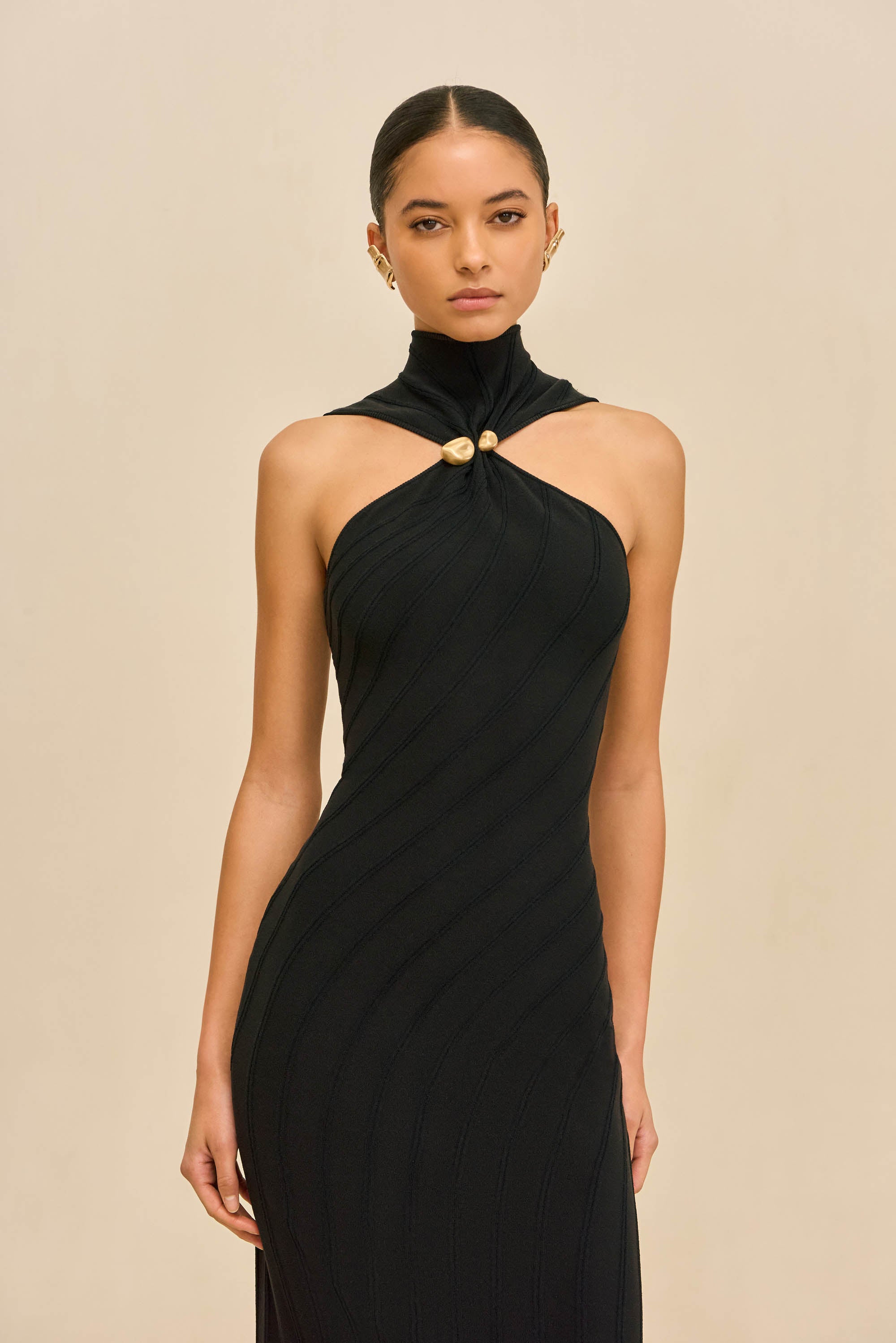 JESSICA KNIT DRESS - BLACK