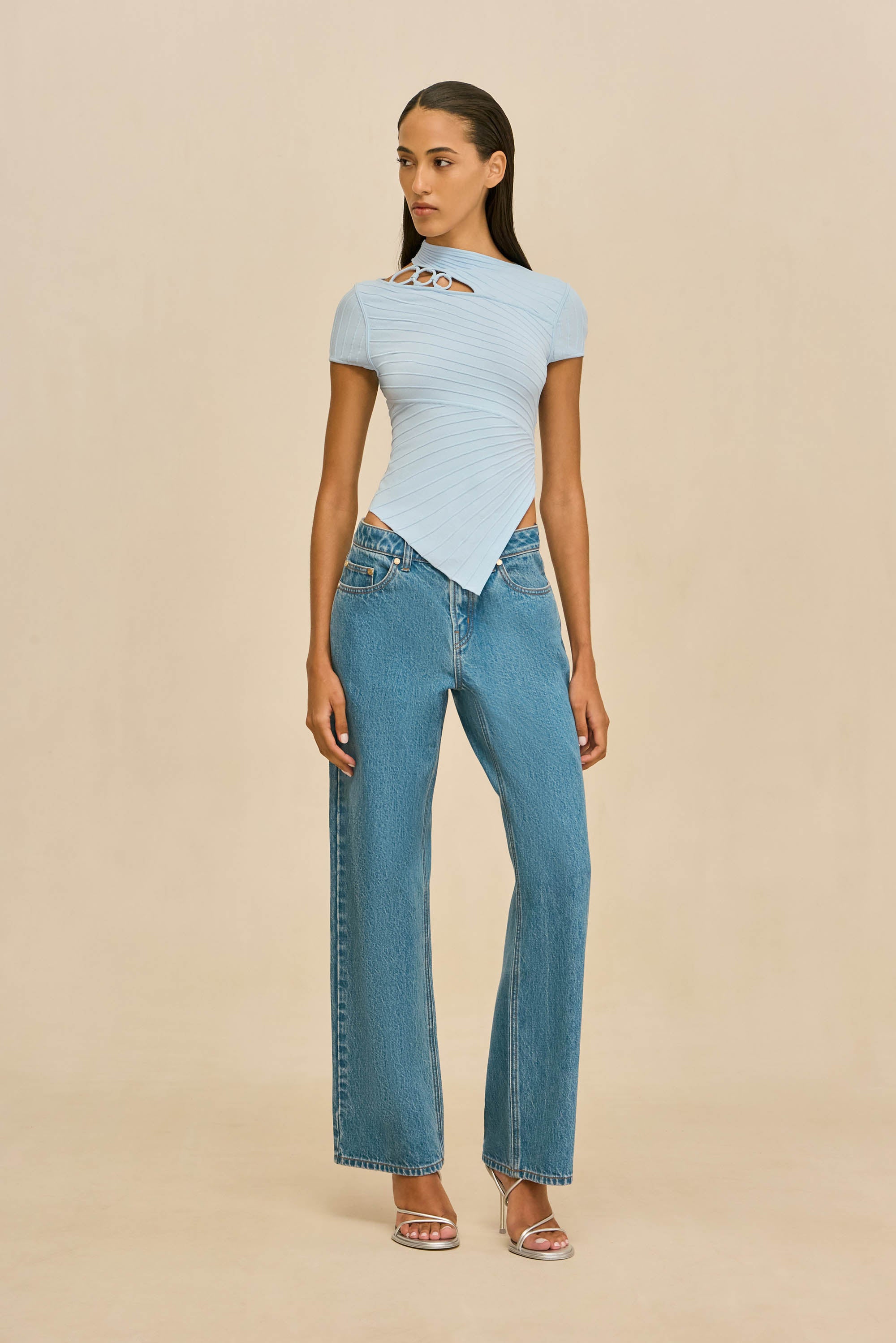 NESSI KNIT TOP - COASTAL