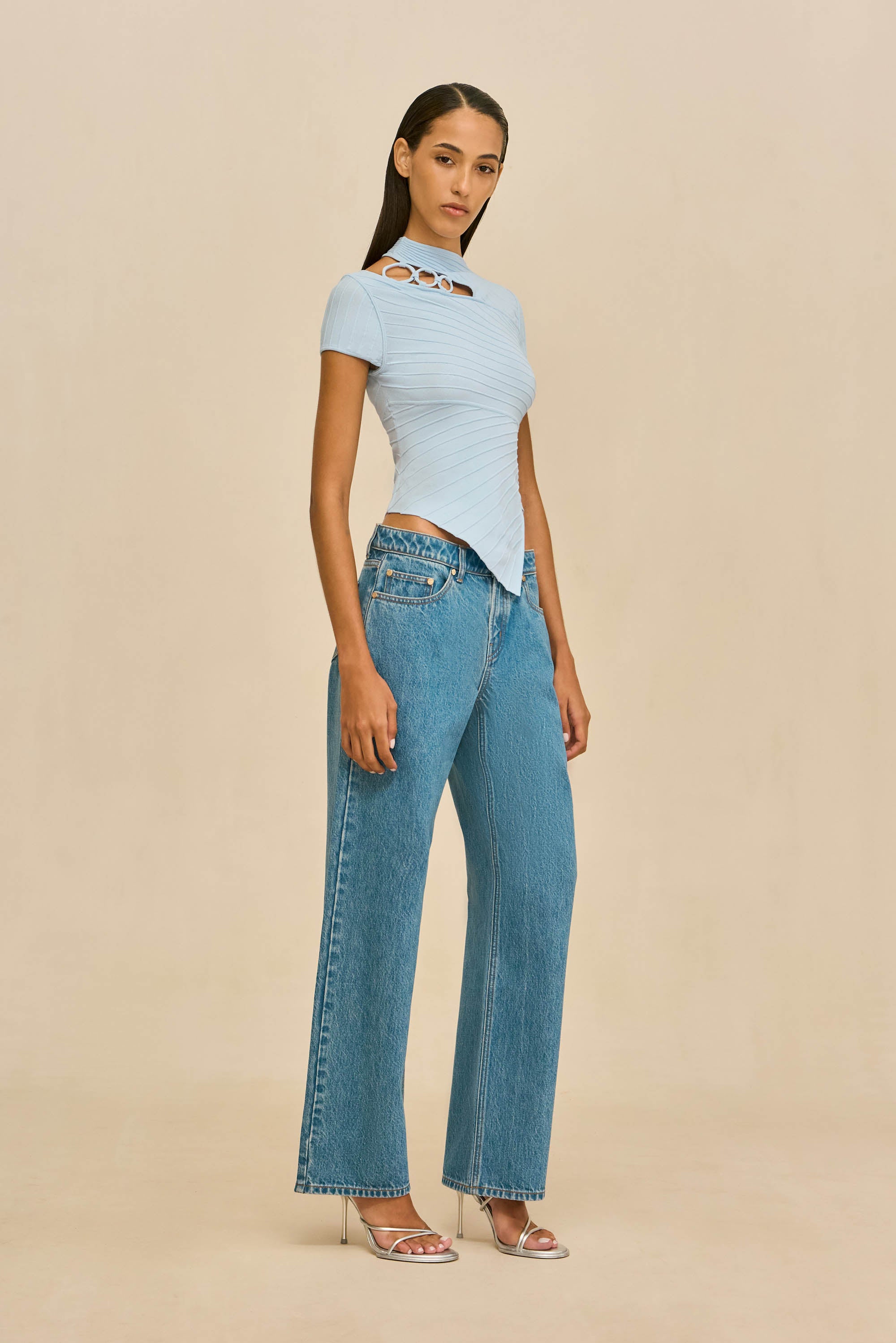 NESSI KNIT TOP - COASTAL