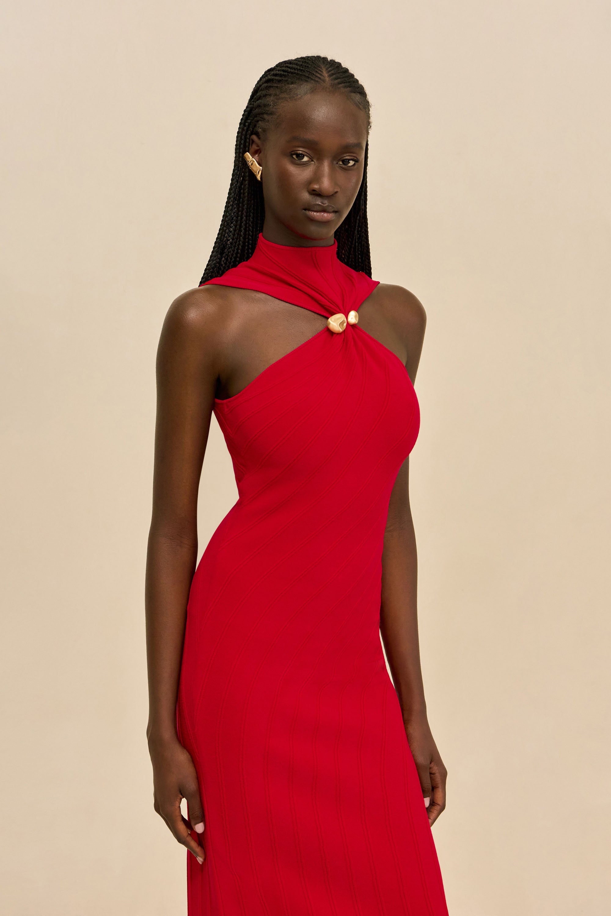 JESSICA KNIT DRESS - VERMILION