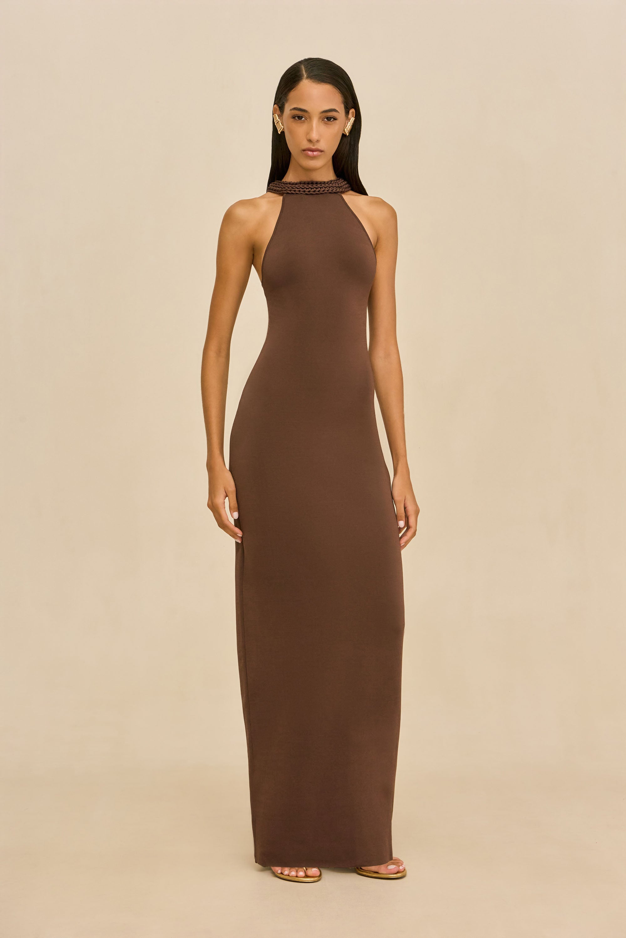 asymmetrical brown dress Cult Gaia Cassidy Dress in Brown