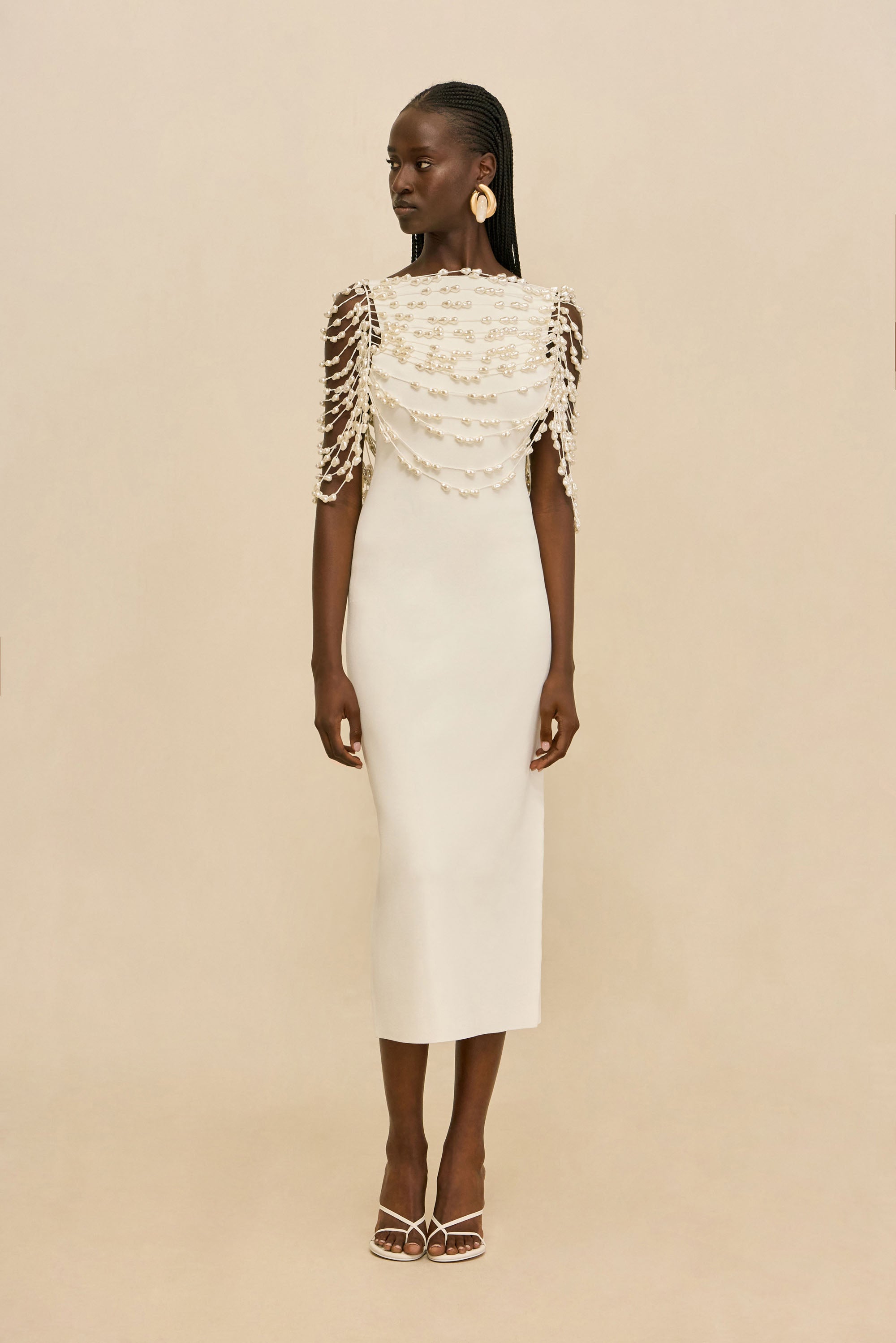 MERI KNIT DRESS - OFF WHITE
