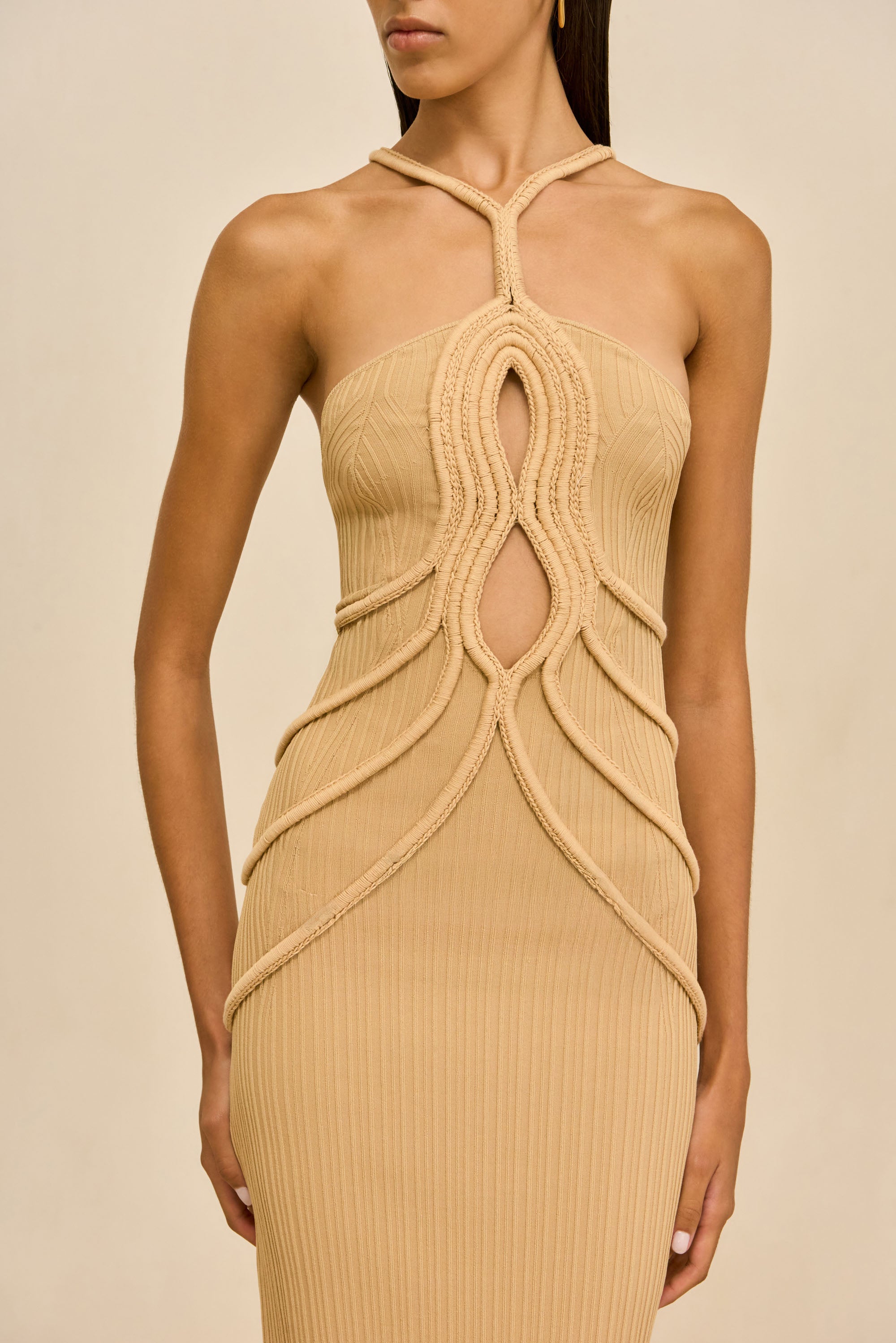 AVERY KNIT DRESS - SAND CULT GAIA AVERY KNIT DRESS - SAND CULT GAIA