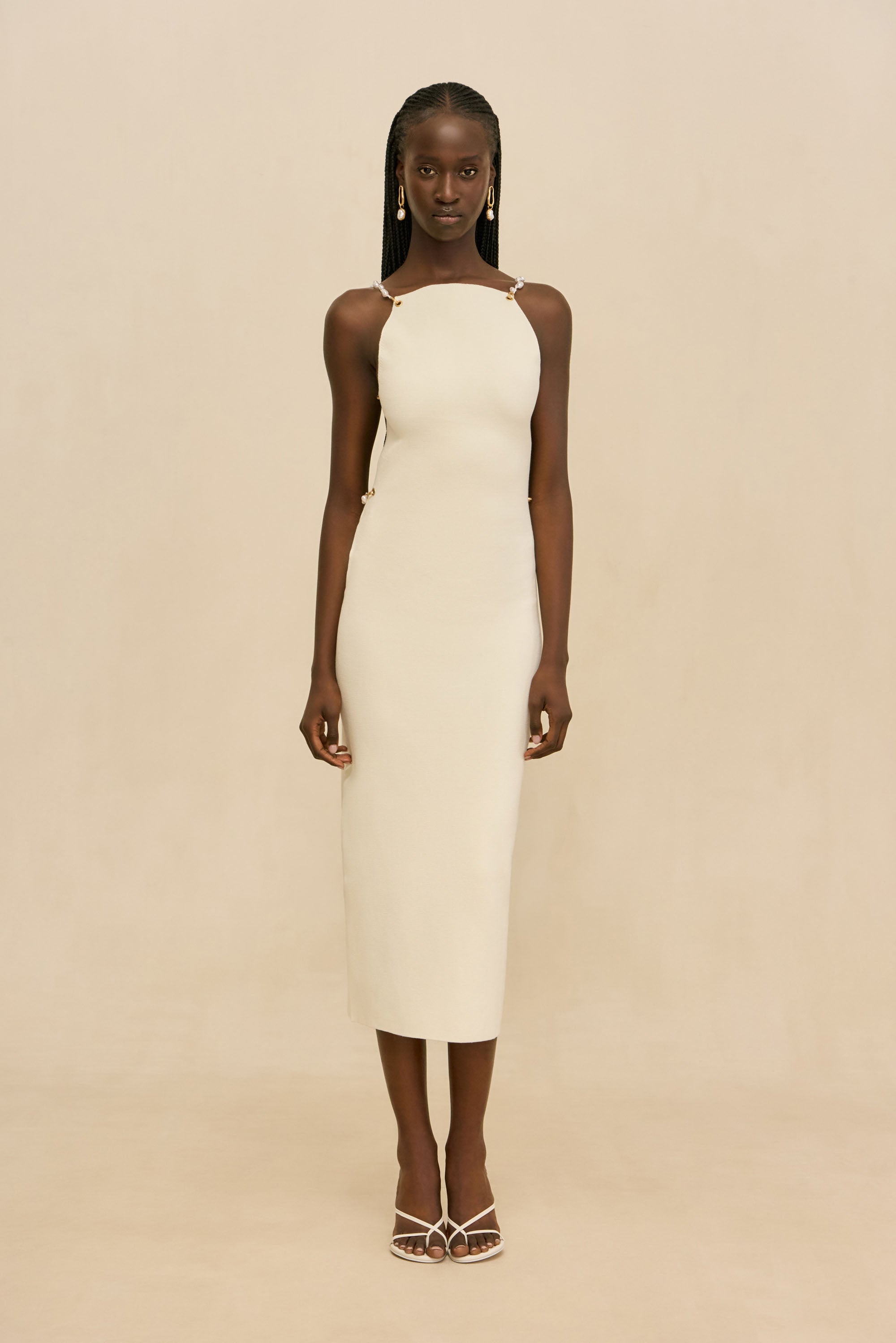 CASSI KNIT DRESS - OFF WHITE