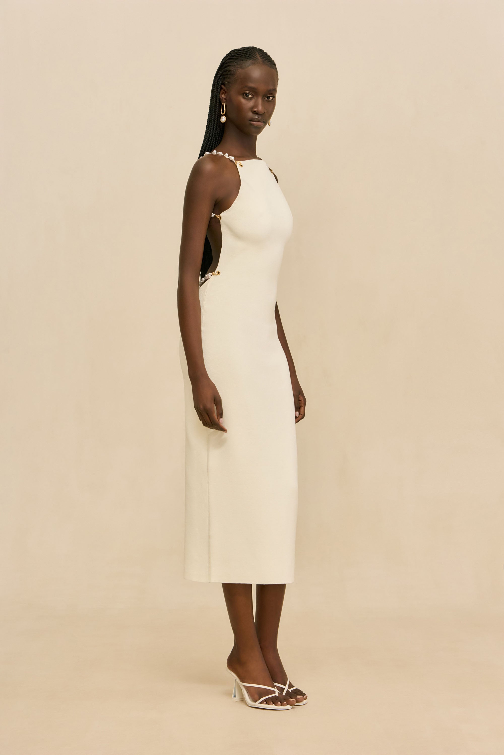 CASSI KNIT DRESS - OFF WHITE