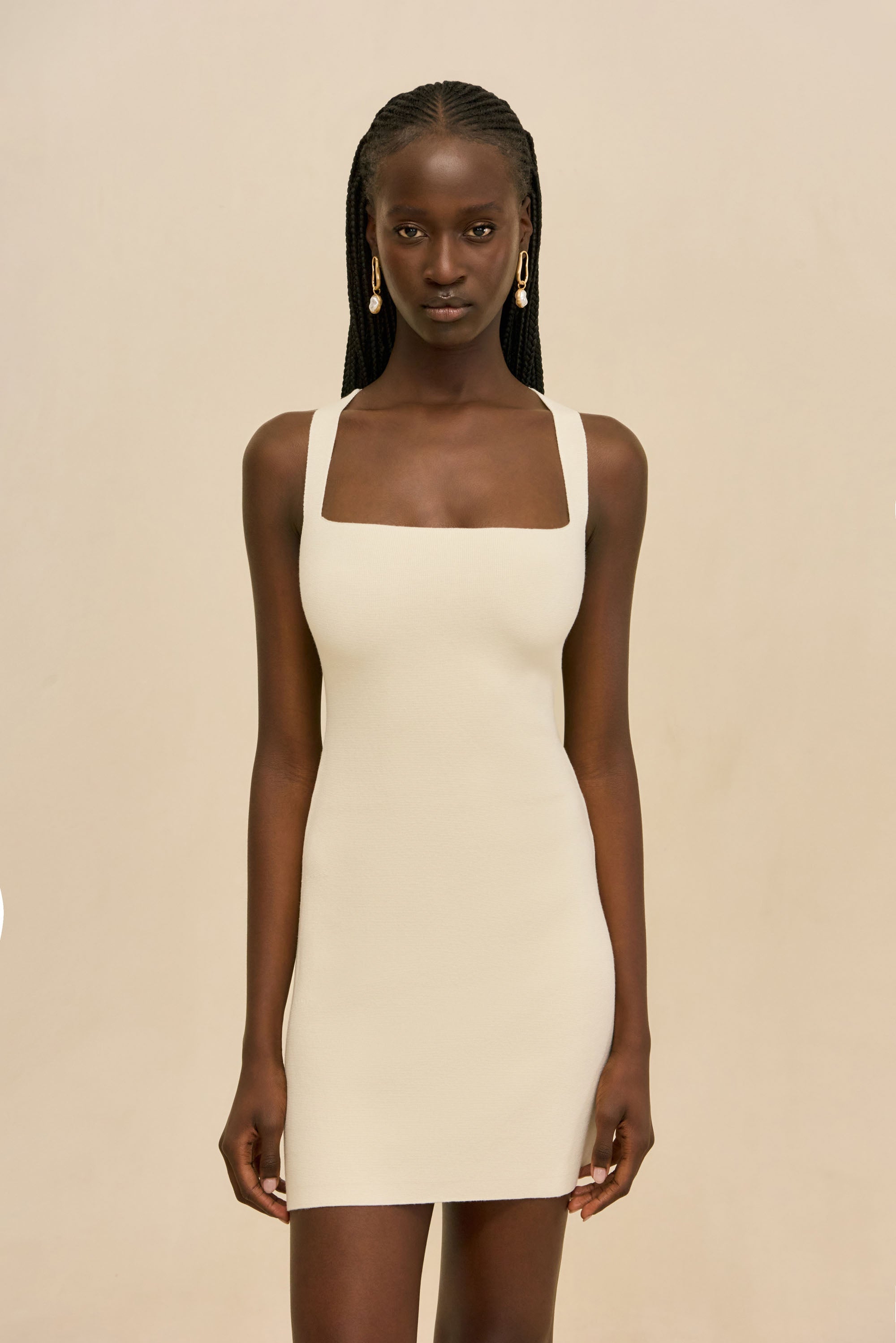 SIAM KNIT DRESS - OFF WHITE