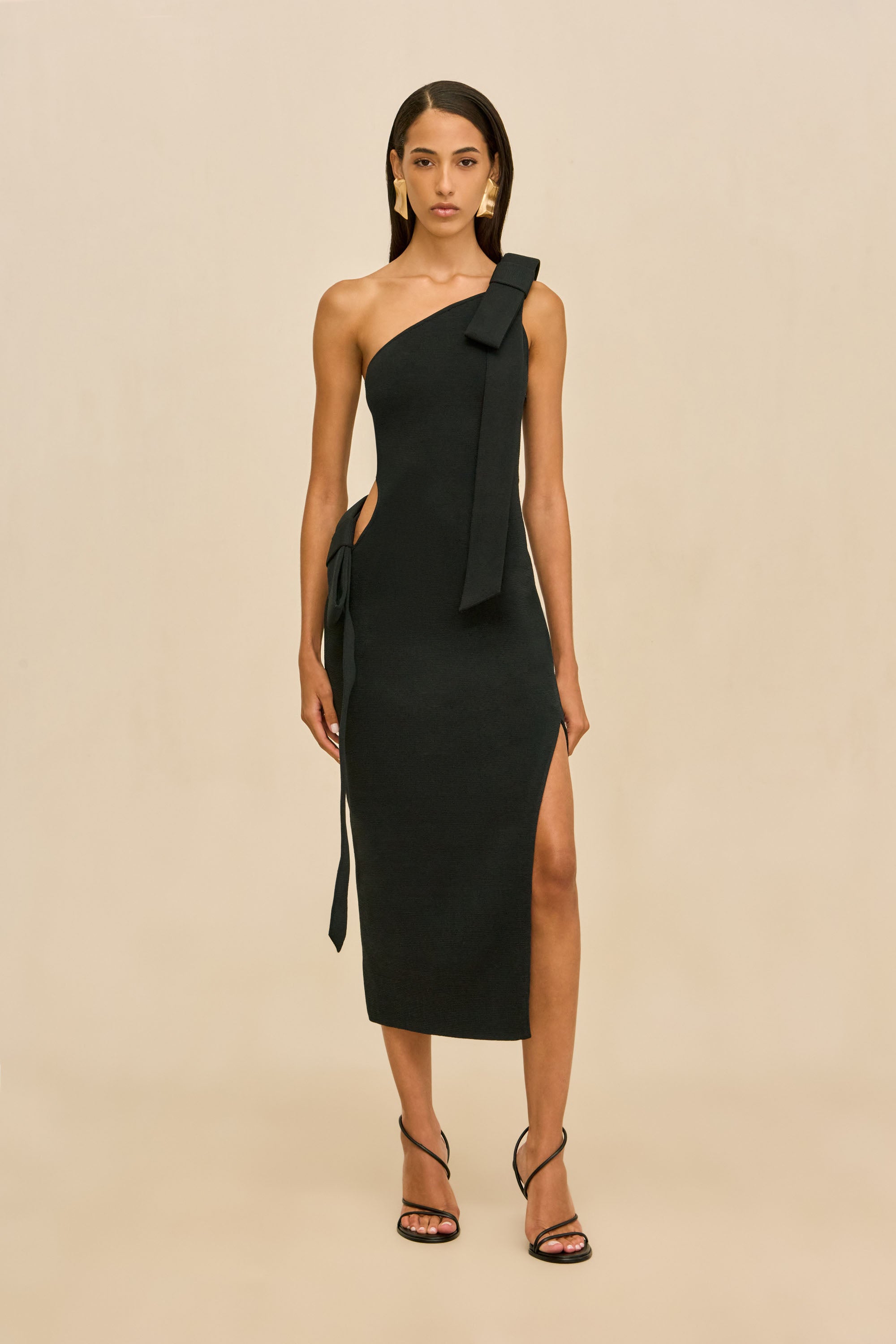 BLENDA KNIT DRESS - BLACK