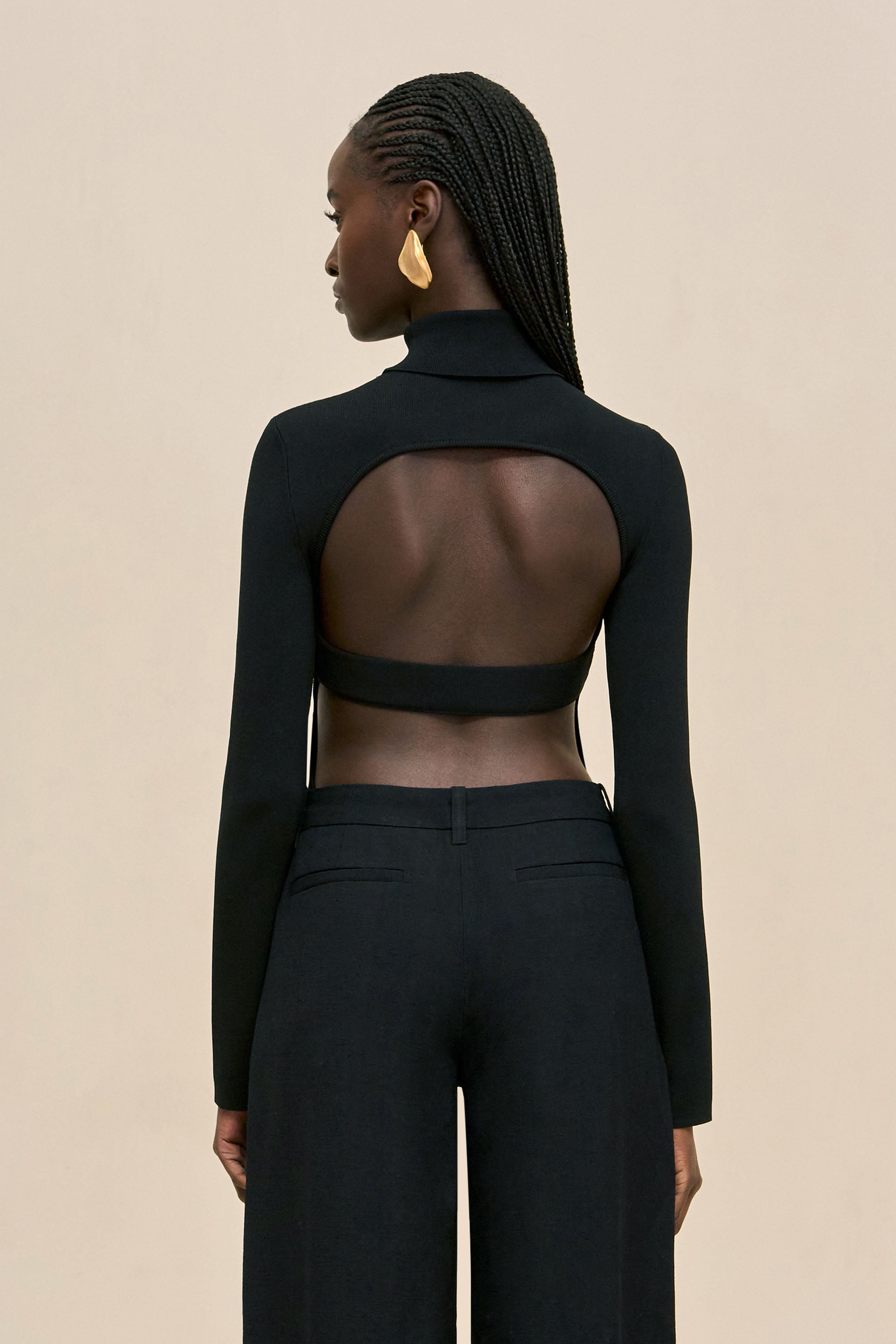 DENIZ KNIT TOP - BLACK
