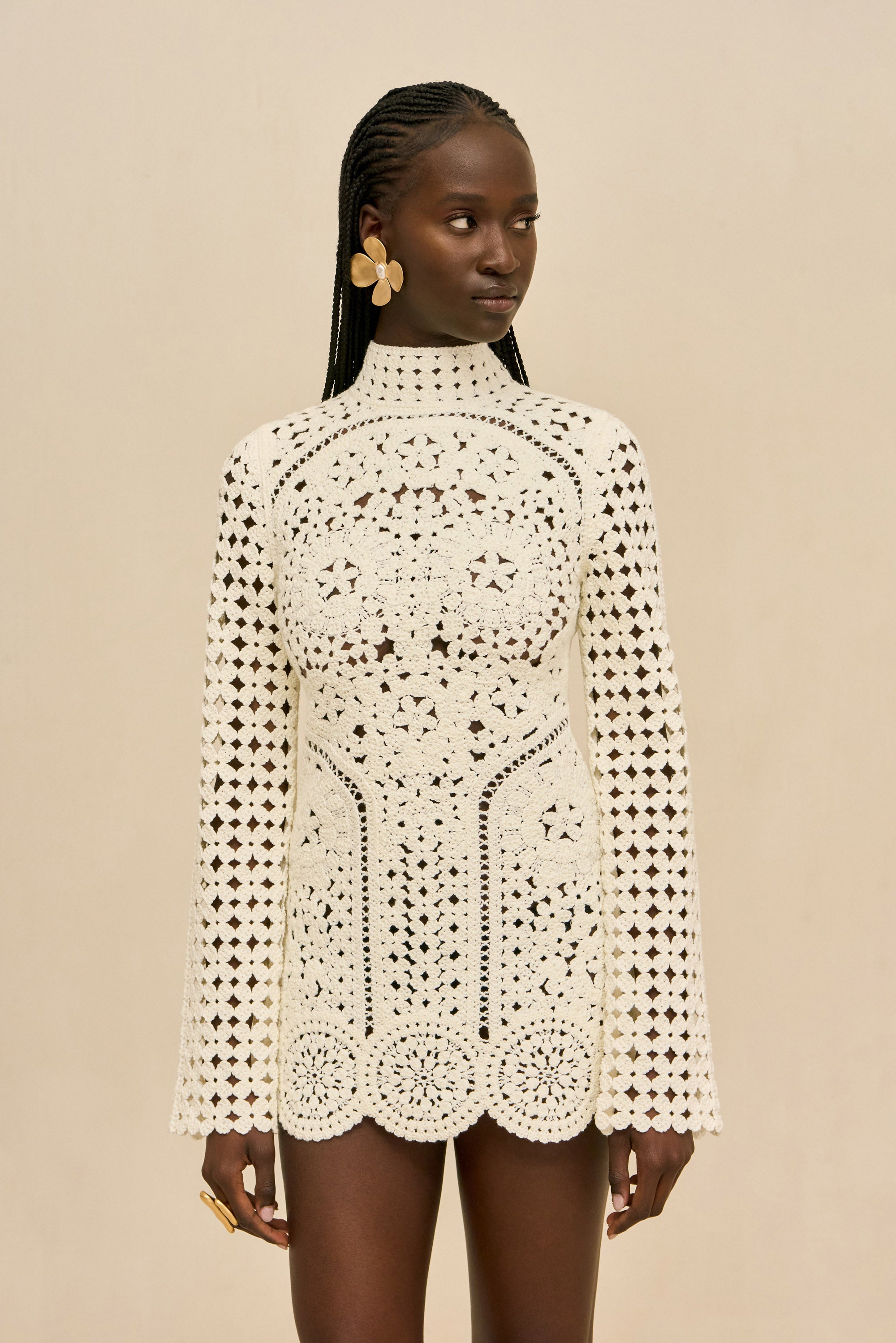 JEMMA CROCHET DRESS - OFF WHITE