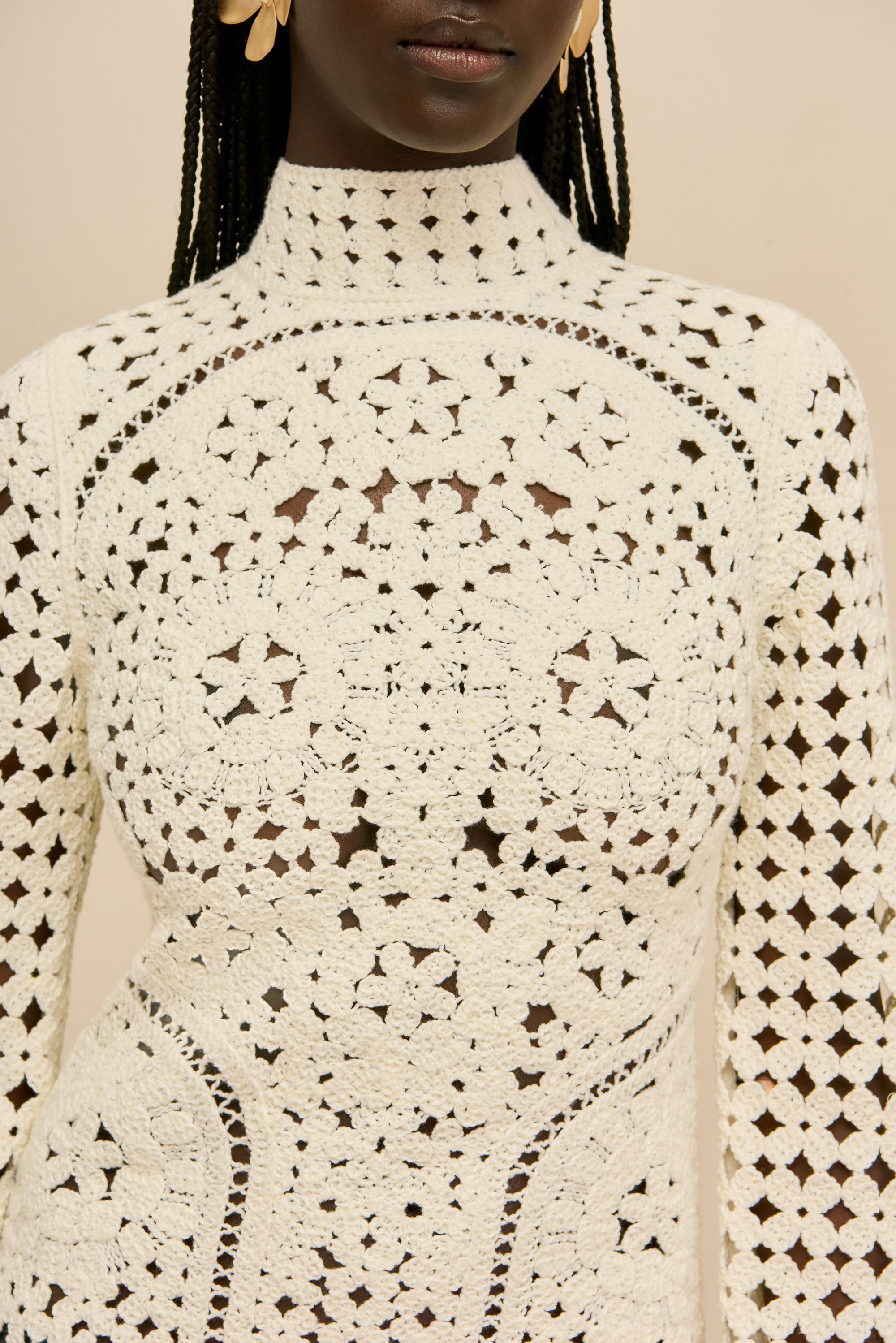 JEMMA CROCHET DRESS - OFF WHITE