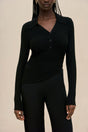 MATTEA KNIT TOP - BLACK